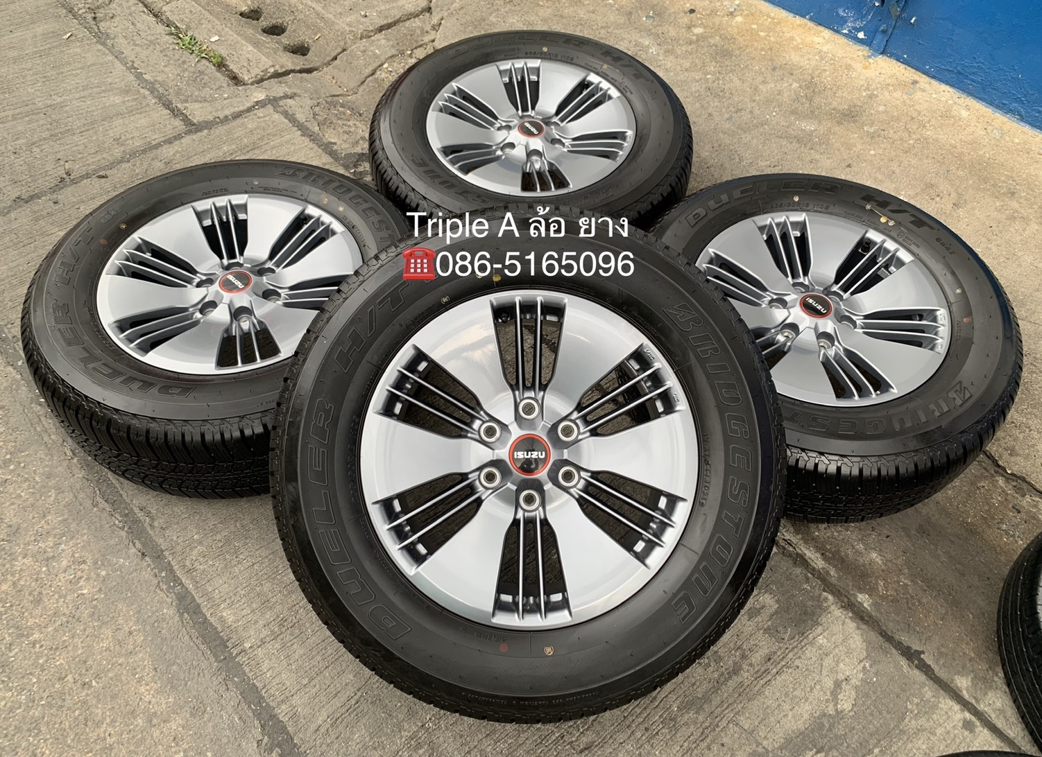 ล้อแม็กป้ายแดง ISUZU D-Max รุ่นใหม่ล่าสุด ขอบ 18 สีเทา พร้อมยางใหม่ป้ายแดง 265-60-18 Bridgestone ปี 21 ใหม่กริ๊บๆ