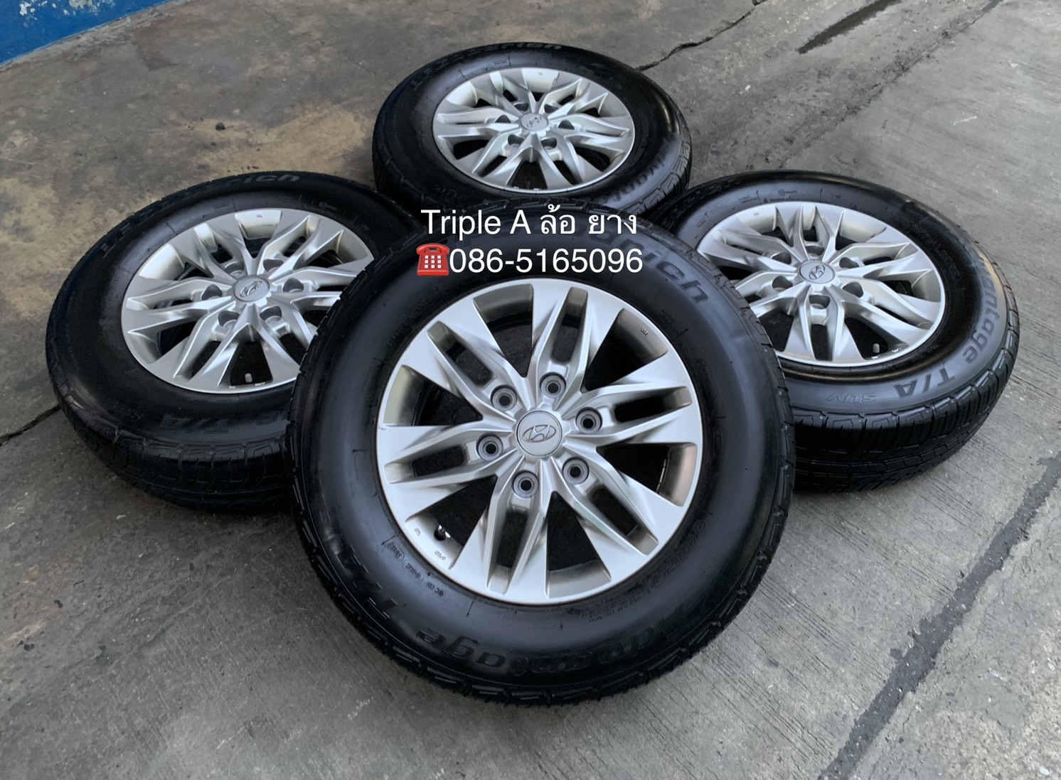 ล้อแม็ก 6รู139 ฮุนได Hyundai H1 ขอบ 16 พร้อมยาง 215-70-16 BFGoodrich ปลายปี 18