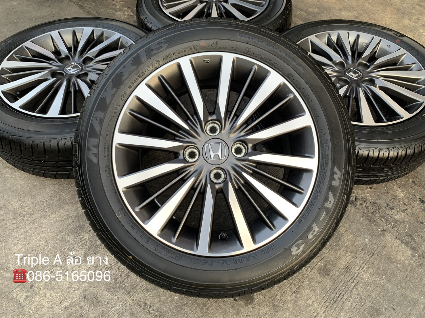 ล้อแม็กป้ายแดง Honda City รุ่นใหม่ล่าสุด ขอบ 15 สีเทาหน้าเงา พร้อมยางใหม่ป้ายแดง 185-60-15 Maxxis ปลายปี 20 ล้อแม็กป้ายแดง Honda City รุ่นใหม่ล่าสุด ขอบ 15 สีเทาหน้าเงา พร้อมยางใหม่ป้ายแดง 185-60-15 Maxxis ปลายปี 20