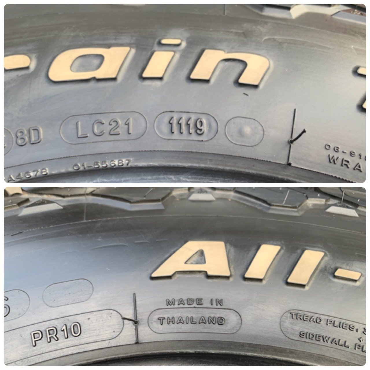 ยาง 265-70-16 BF Goodrich (Made in U.S.A) ปี 16 ดอกยางเต็มๆ หนาปึกทุกเส้น ยาง 265-70-16 BF Goodrich (Made in U.S.A) ปี 16 ดอกยางเต็มๆ หนาปึกทุกเส้น