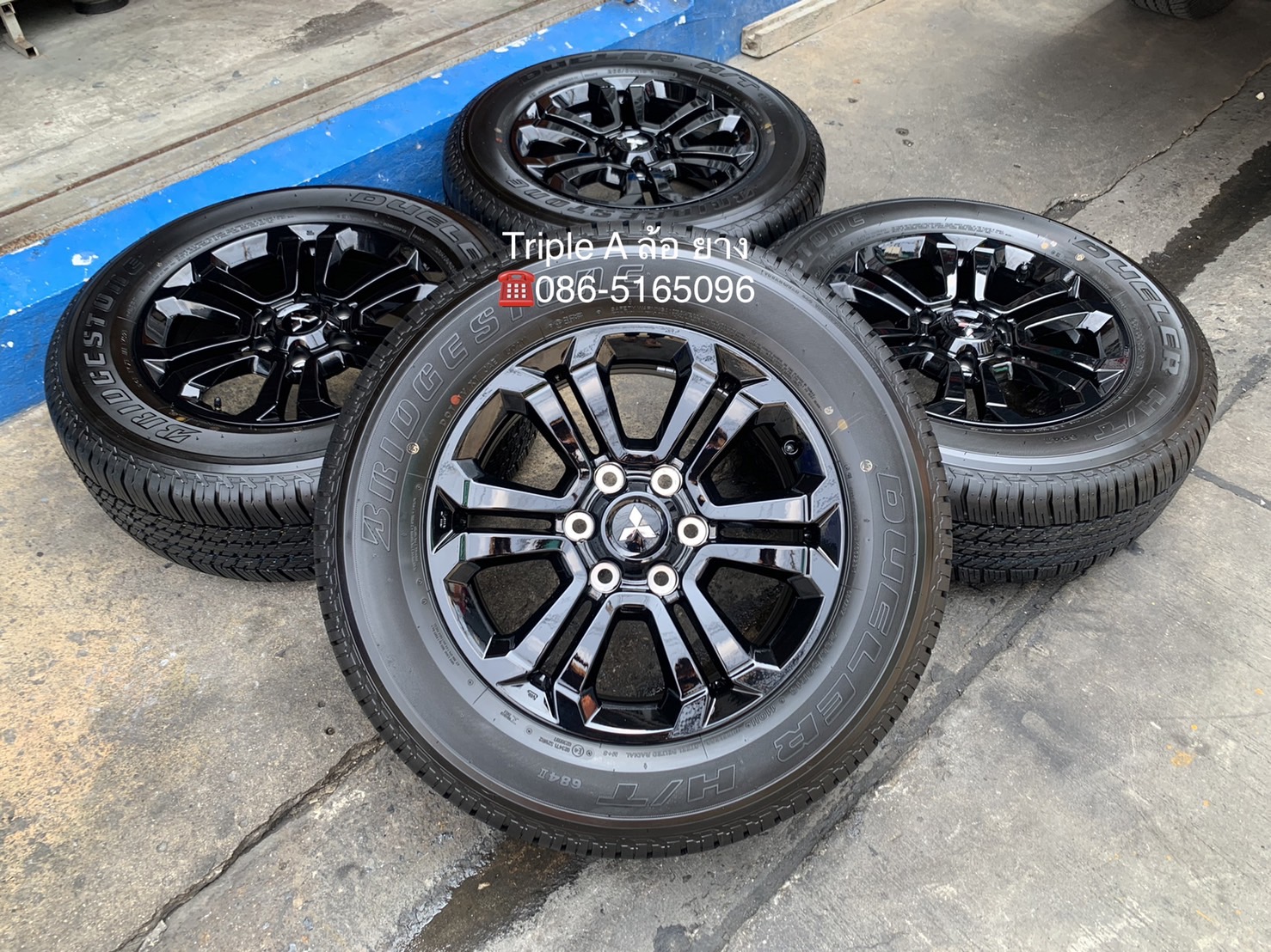 ล้อแม็กป้ายแดง Mitsu Triton Athlete รุ่นใหม่ล่าสุด ขอบ 18 สีดำแท้ พร้อมยางป้ายแดง 265-60-18 Bridgest