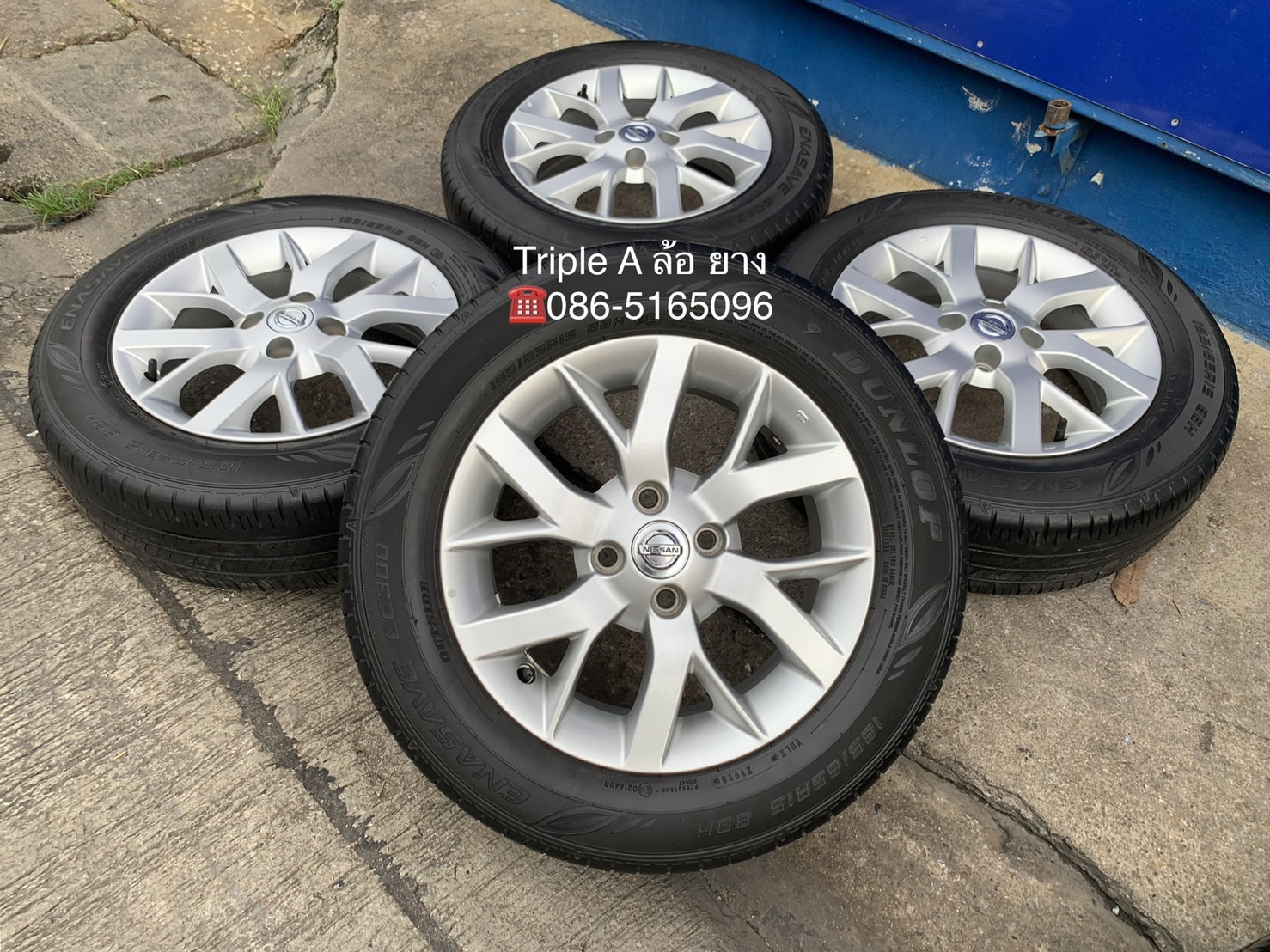 ล้อแม็ก Nissan Note ขอบ 15 พร้อมยาง 185-65-15 Dunlop ปี 18 ใส่กับ March, Almera ได้เลย