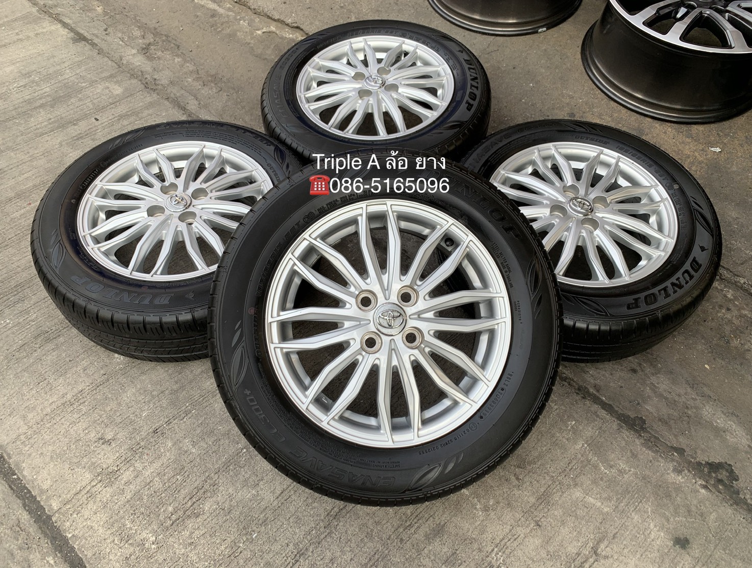 ล้อแม็ก Toyota Vios Exclusive รุ่นพิเศษ ขอบ 15 พร้อมยาง 185-65-15 Dunlop ปลายปี 19
