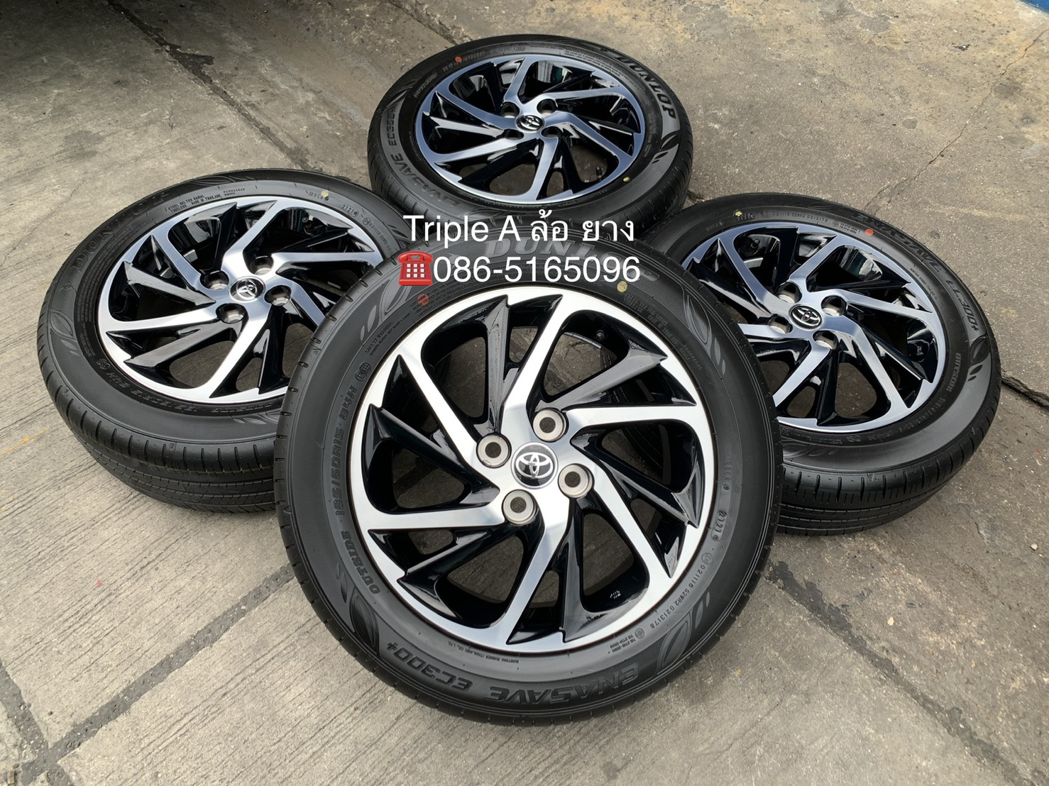 ล้อแม็กป้ายแดง Toyota Yaris Ativ รุ่นใหม่ล่าสุด ขอบ 15 พร้อมยางป้ายแดง 185-60-15 Dunlop ปี 21 สวยกริ๊บๆ