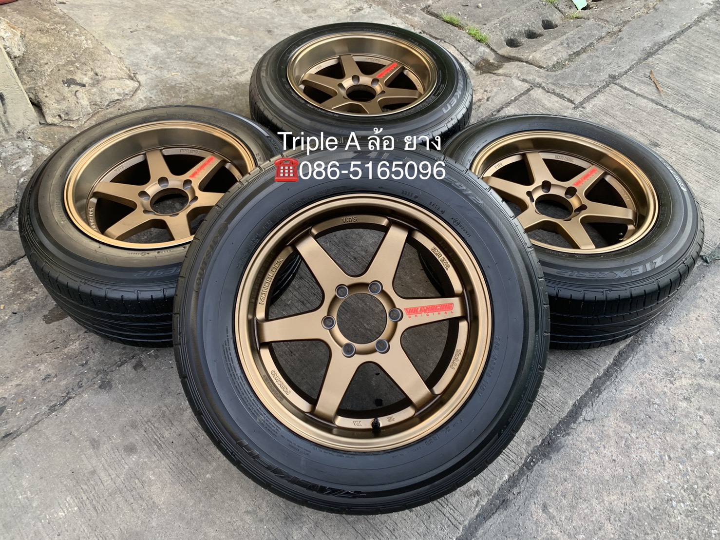 ล้อแม็กใหม่ 6รู139 TE37 หยอดแดง งาน Emotion-R ขอบ 18 พร้อมยาง 265-60-18 FALKEN ปี 17