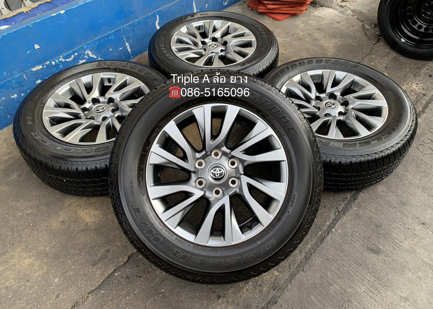 ล้อแม็กป้ายแดง Toyota Fortuner รุ่นใหม่ล่าสุด ขอบ18 สีไฮเปอร์ พร้อมยางป้ายแดง 265-60-18 Bridgestone ปลายปี 20