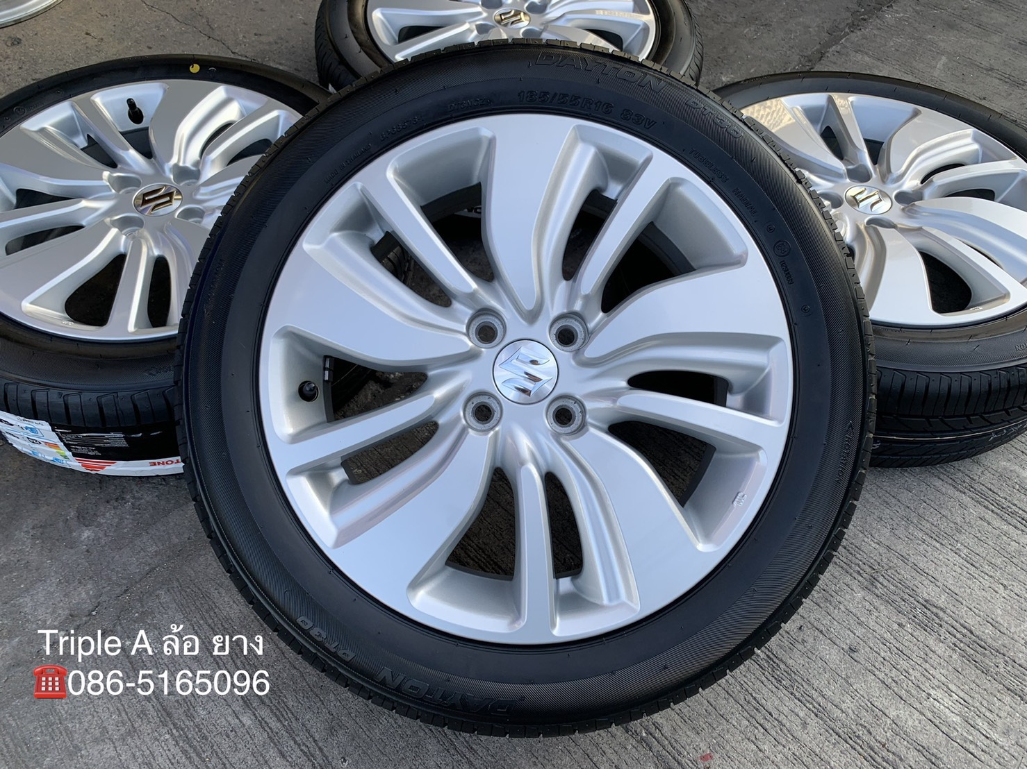 ล้อแม็กป้ายแดง Suzuki Swift รุ่นใหม่ ขอบ16 พร้อมยางใหม่ 185-55-16 DAYTON ปี 21 สวยกริ๊บๆ ล้อแม็กป้ายแดง Suzuki Swift รุ่นใหม่ ขอบ16 พร้อมยางใหม่ 185-55-16 DAYTON ปี 21 สวยกริ๊บๆ