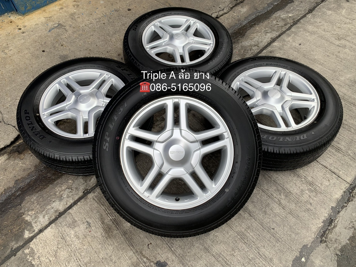 ล้อแม็ก ISUZU D-Max Blue Power (ลายดาว) ขอบ16 พร้อมยาง 215-65-16 Dunlop ปลายปี 19 สวยๆ