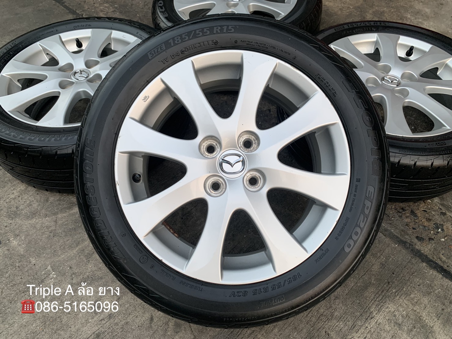 ล้อแม็ก Mazda 2 ขอบ 15 พร้อมยาง 185-55-15 Bridgestone ปี 15 ล้อแม็ก Mazda 2 ขอบ 15 พร้อมยาง 185-55-15 Bridgestone ปี 15