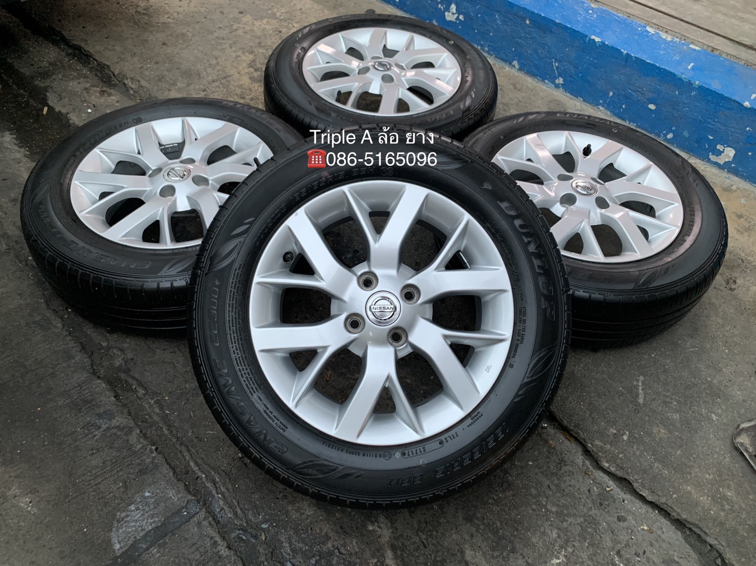 ล้อแม็ก Nissan Note ขอบ 15 พร้อมยาง 185-65-15 Dunlop ปี 17 ใส่กับ March, Almera ได้เลย