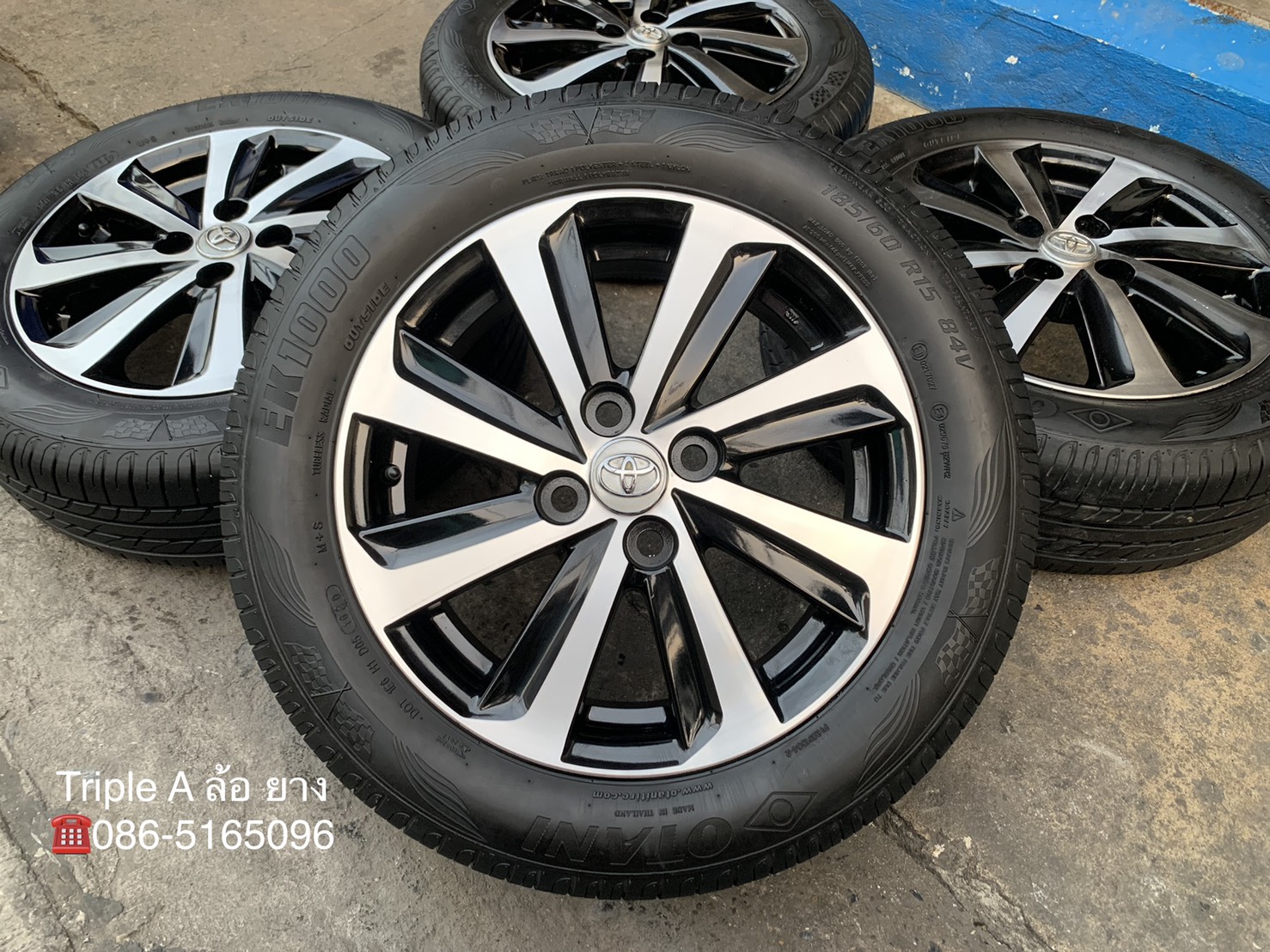 ล้อแม็ก Toyota Vios 8 ก้าน ขอบ 15 สีดำปัดหน้าเงา พร้อมยาง 185-60-15 OTANI ปลายปี 19 ล้อแม็ก Toyota Vios 8 ก้าน ขอบ 15 สีดำปัดหน้าเงา พร้อมยาง 185-60-15 OTANI ปลายปี 19