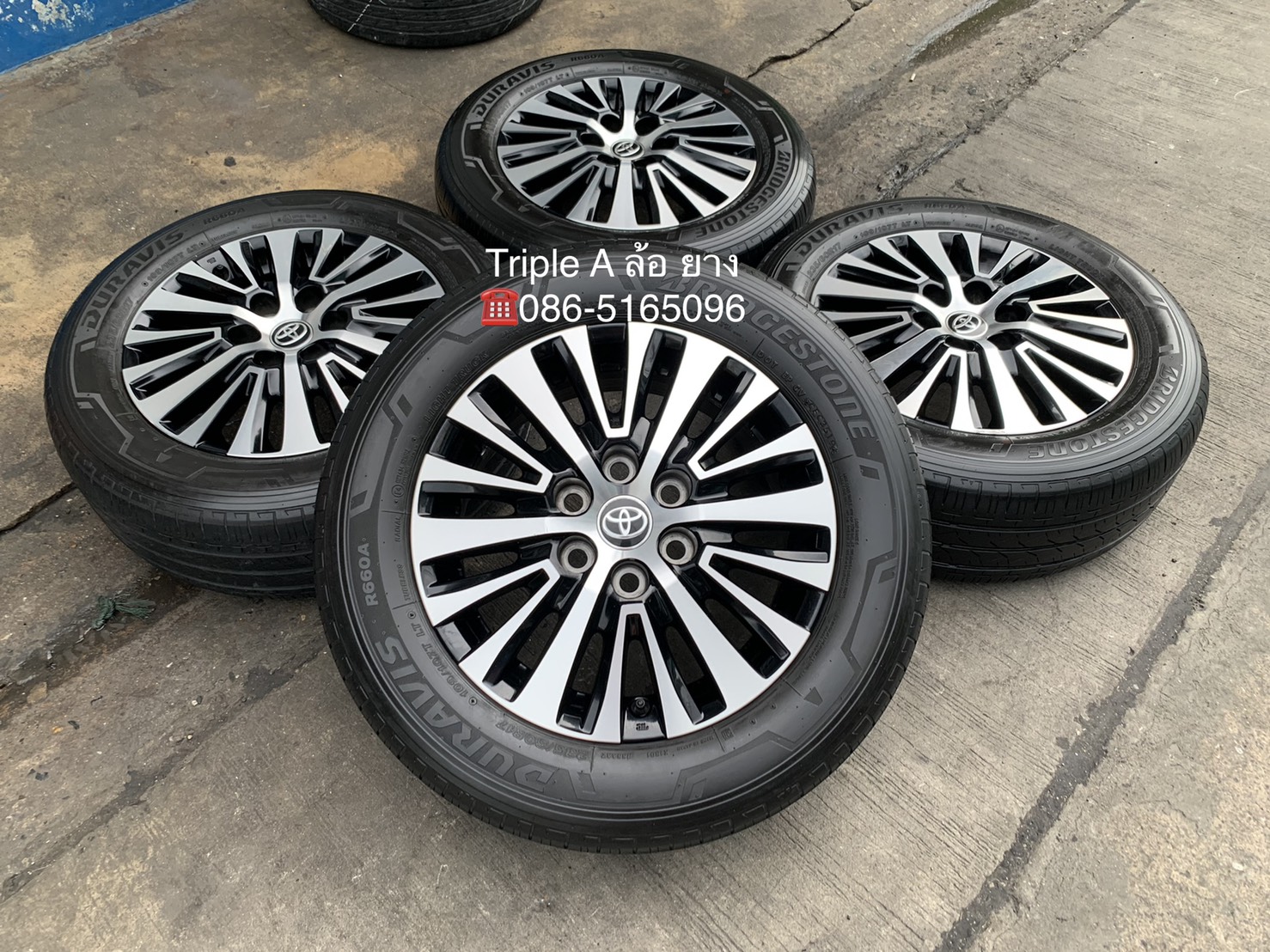 ล้อแม็ก 6รู130 Toyota Majesty ตัวท็อป รุ่นใหม่ล่าสุด ขอบ 17 พร้อมยาง 235-60-17 Bridgestone ปี 19 ล้อยางแท้จากญี่ปุ่น