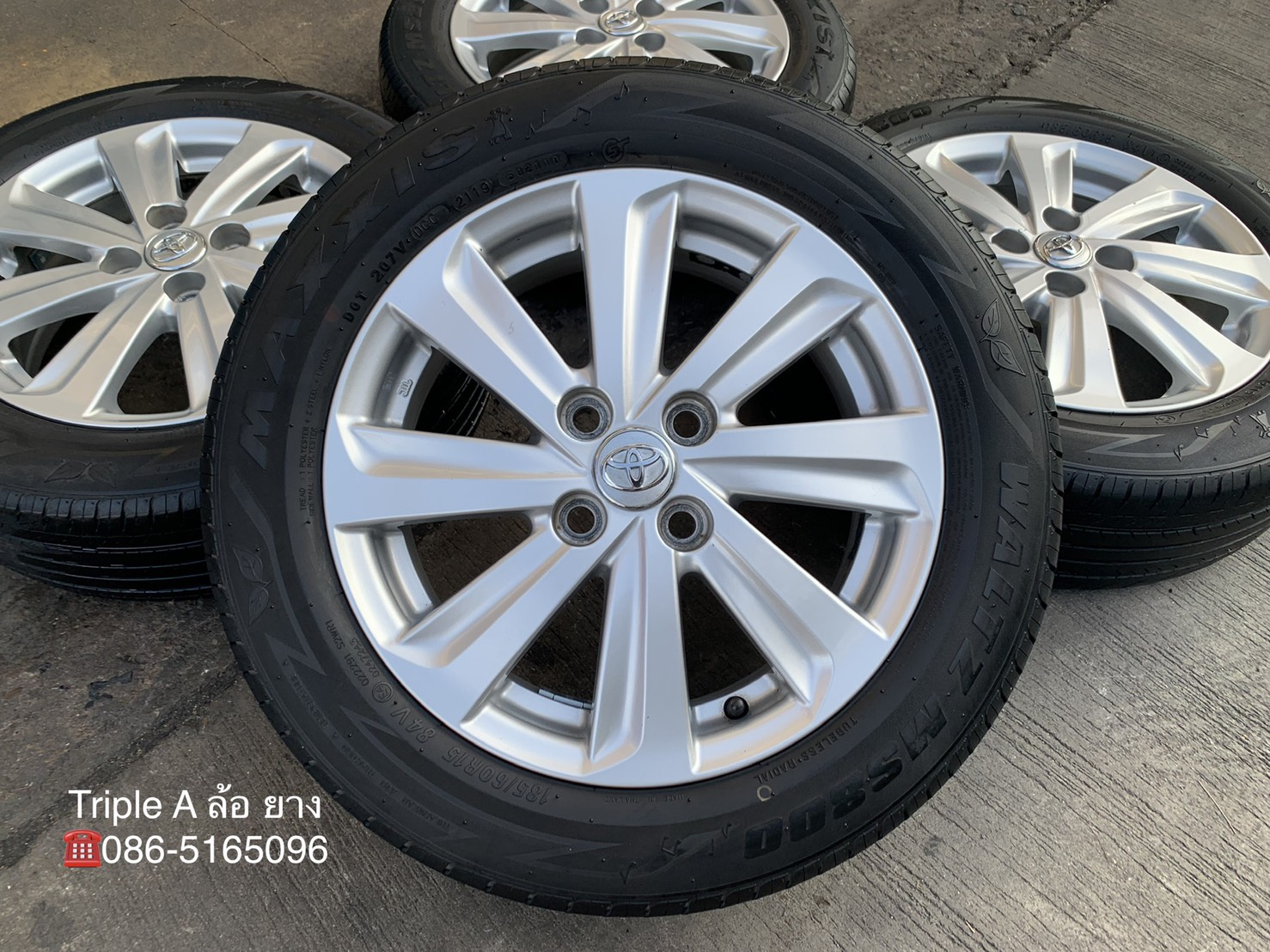ล้อแม็ก Toyota Vios 8 ก้าน ขอบ 15 พร้อมยาง 185-60-15 MAXXIS ปี 19 ล้อแม็ก Toyota Vios 8 ก้าน ขอบ 15 พร้อมยาง 185-60-15 MAXXIS ปี 19