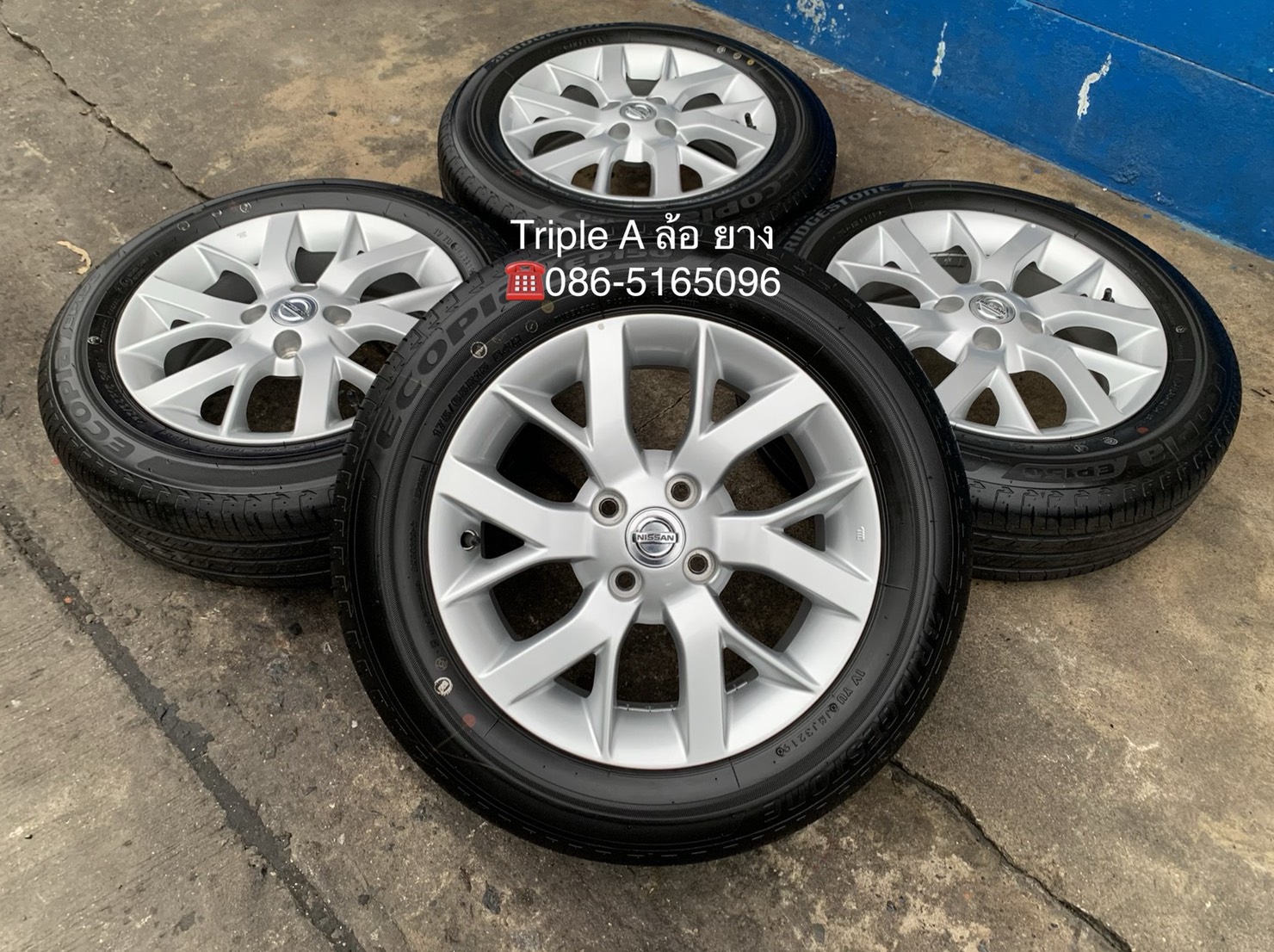 ล้อแม็กป้ายแดง Nissan Note ขอบ 15 พร้อมยางใหม่ป้ายแดง 175-65-15 Bridgestone ใหม่กริ๊บๆ