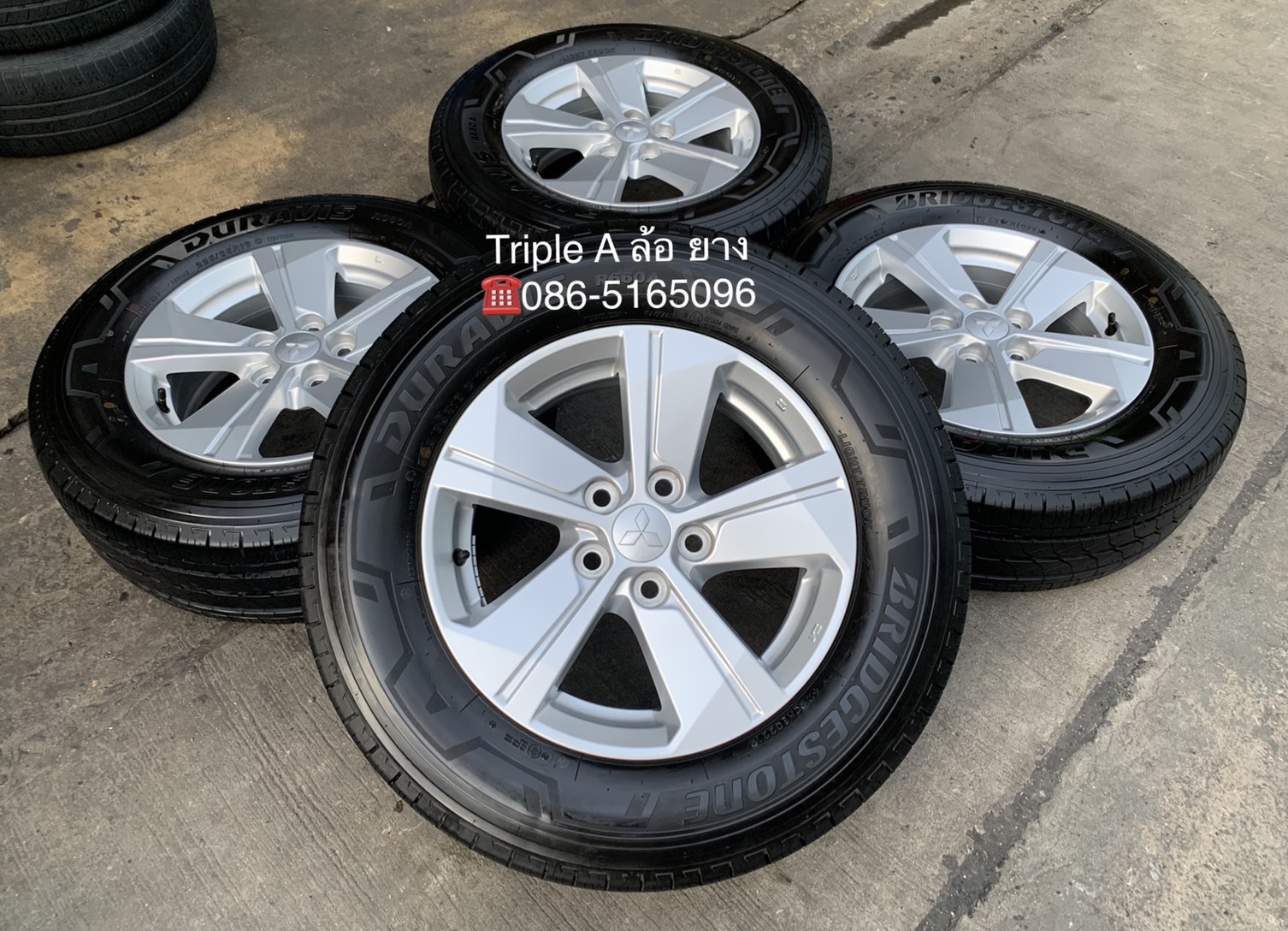 ล้อแม็ก 5รู114 Mitsu Triton รุ่นใหม่ล่าสุด ขอบ 16 พร้อมยาง 225-65-16 Bridgestone ปี 21