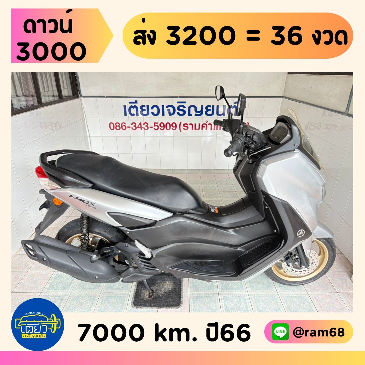 N-Max Connected ออกง่าย ดาวน์ต่ำ ไม่ต้องค้ำ สมุดคู่มือครบ มีรับประกัน รถมือเดียว ใช้งานน้อย สภาพเดิม