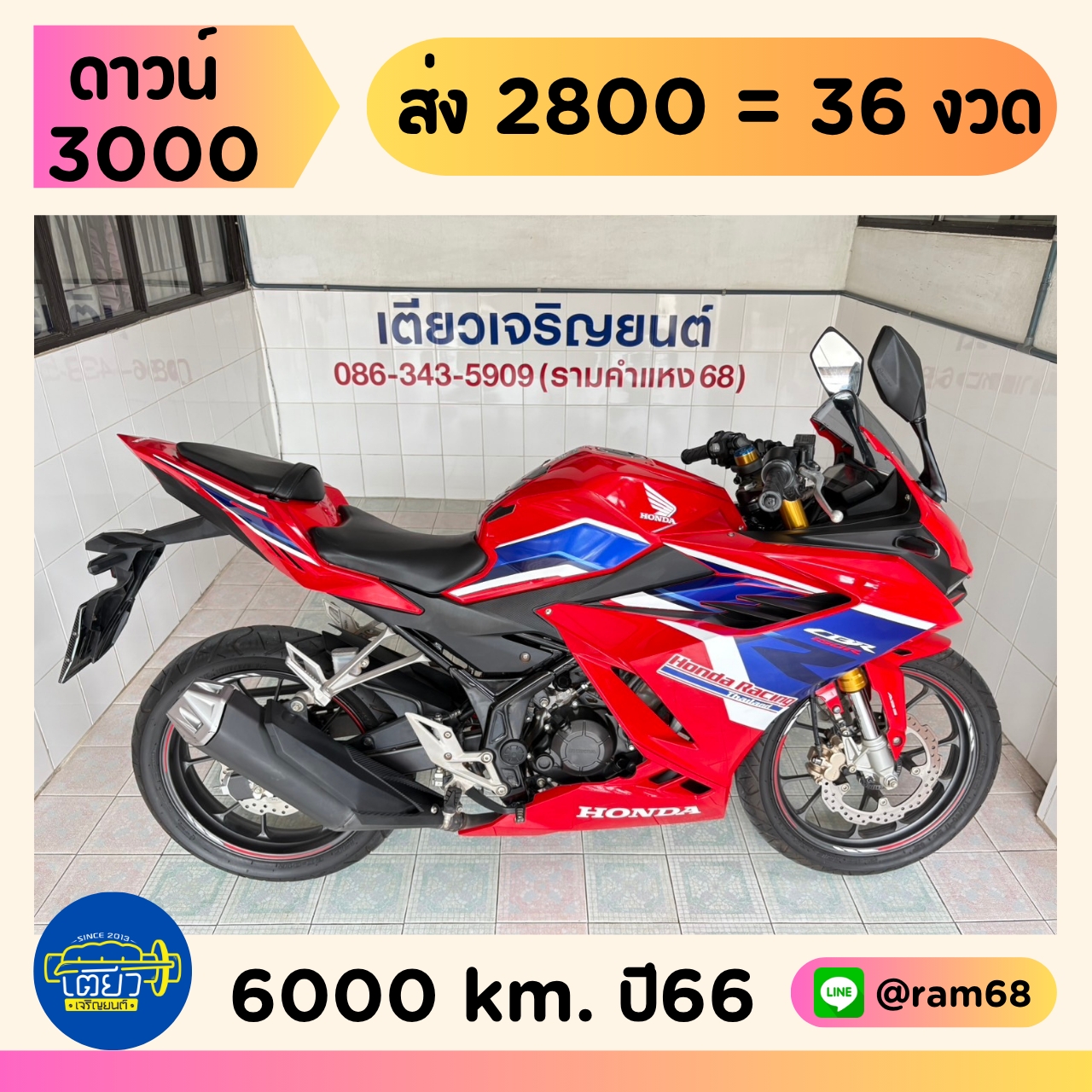 CBR150R ABS ผ่อนได้ ไม่ต้องค้ำ มีประกัน มีเก็บปลายทาง เอกสารครบ สภาพใสกริ๊บ ชุดสีไร้ริ้วรอย เครื่องเ