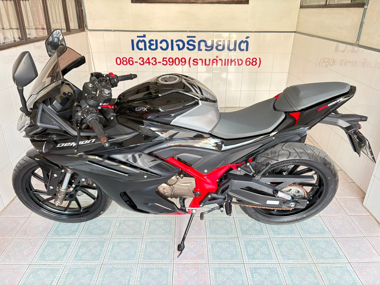 Demon GR200 4V โฉม2024 ไม่เคยล้ม สภาพใสกริ๊บ สีเดิมโรงงาน เครื่องดี เอกสารครบ ผ่อนได้ ไม่ต้องค้ำ วิ่