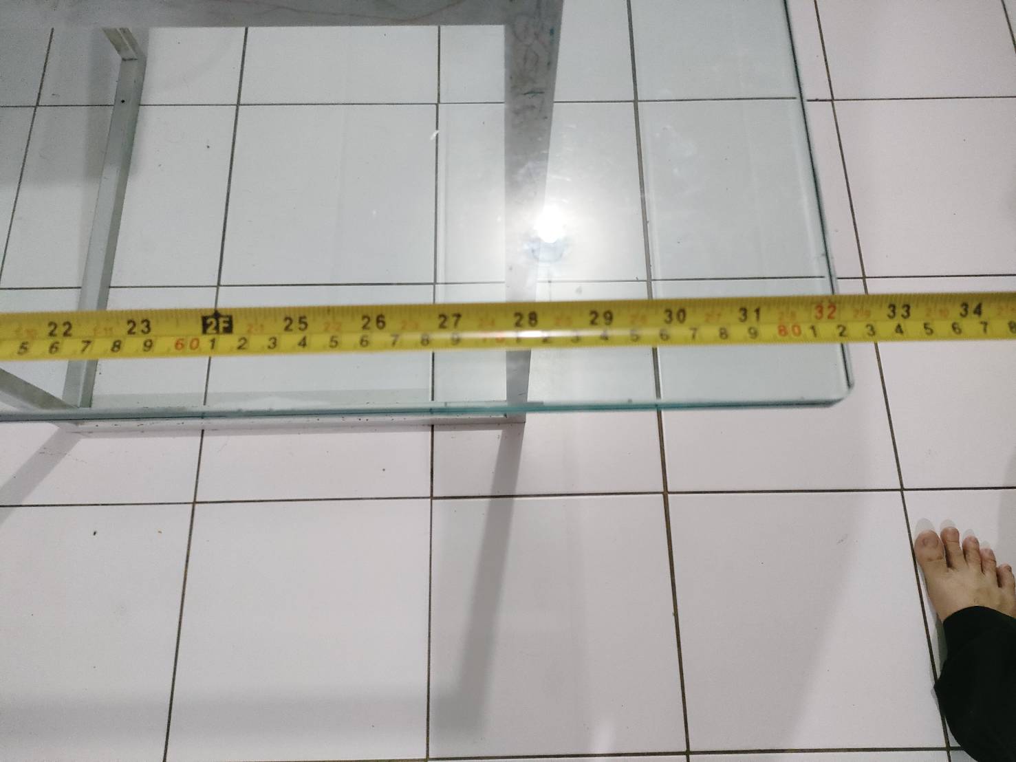 โต๊ะกระจกสี่เหลี่ยมผืนผ้า กว้าง82cm. ยาว180cm.