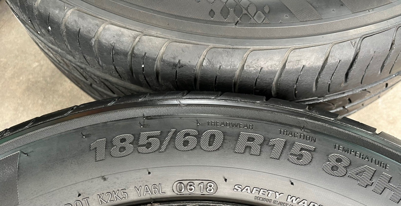 ล้อกระทะ 4รู100 Honda ขอบ 15 พร้อมยาง 185-60-15 KUMHO ปี 18