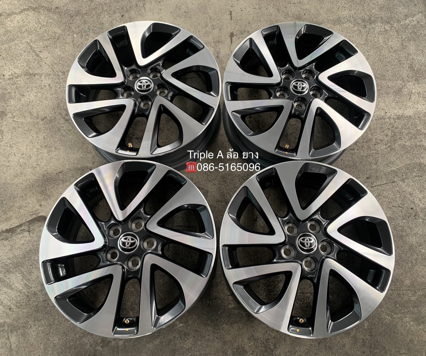 ล้อแม็กป้ายแดง 5รู100 Toyota Sienta ขอบ 16 เทาหน้าเงา สวยกริ๊บ