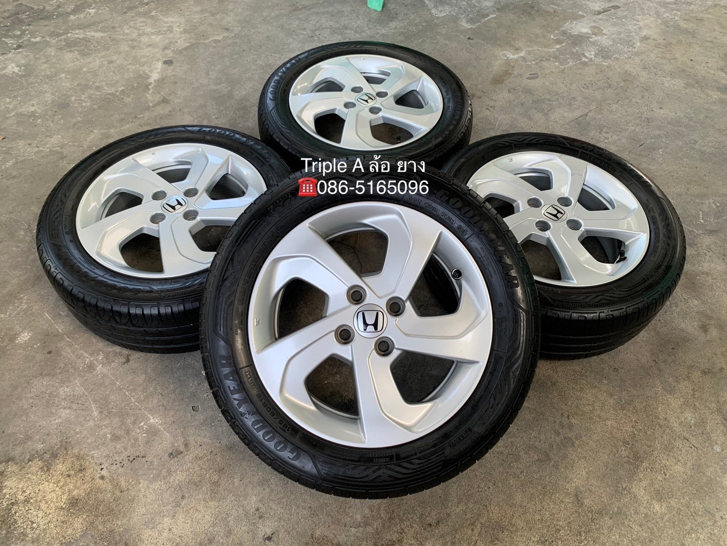 ล้อแม็ก Honda City ใบพัด ขอบ 15 พร้อมยาง 185-60-15 GoodYear ปี 19