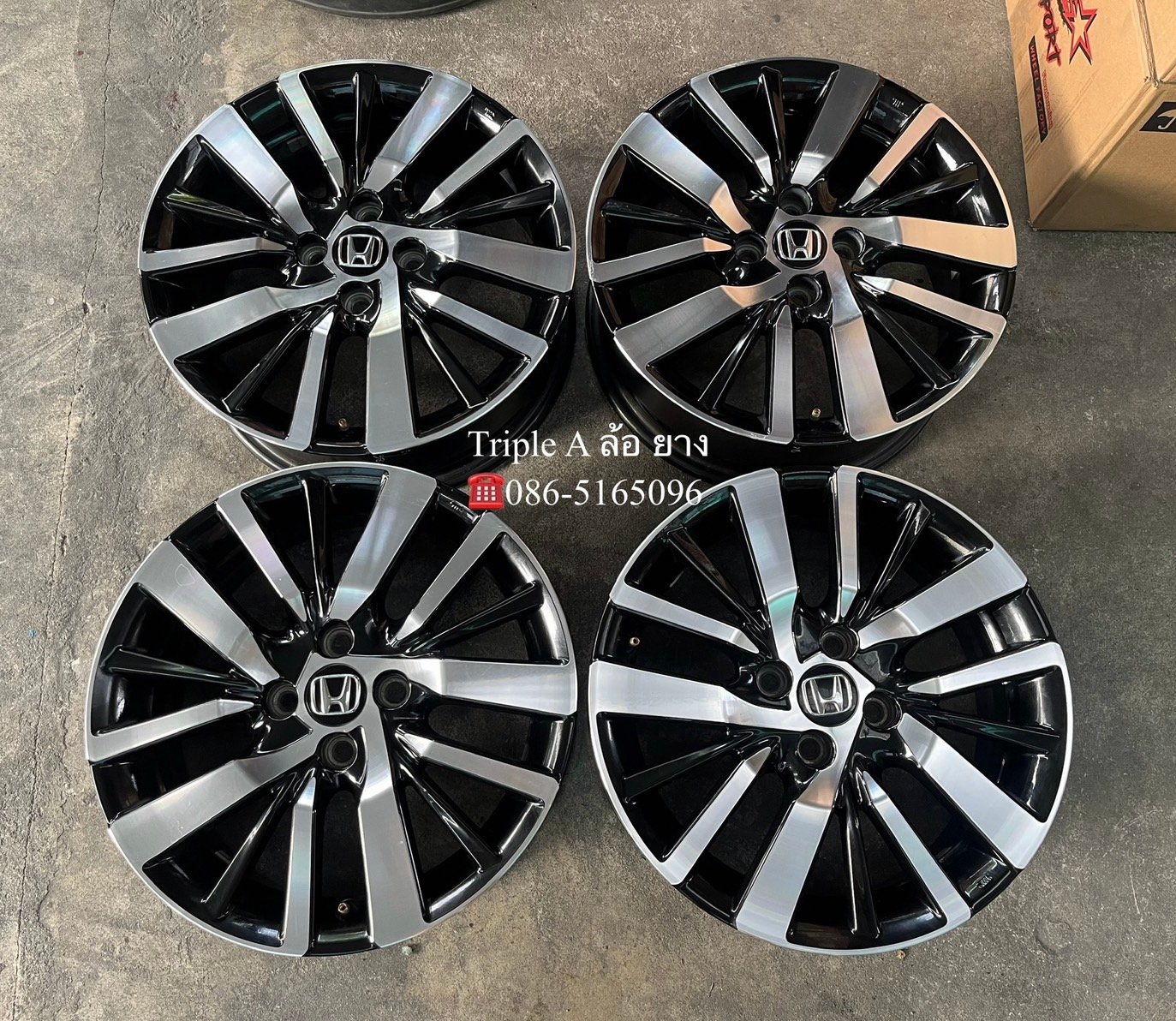 ล้อแม็ก 4รู100 Honda City รุ่นใหม่ ขอบ 16 ดำหน้าเงา