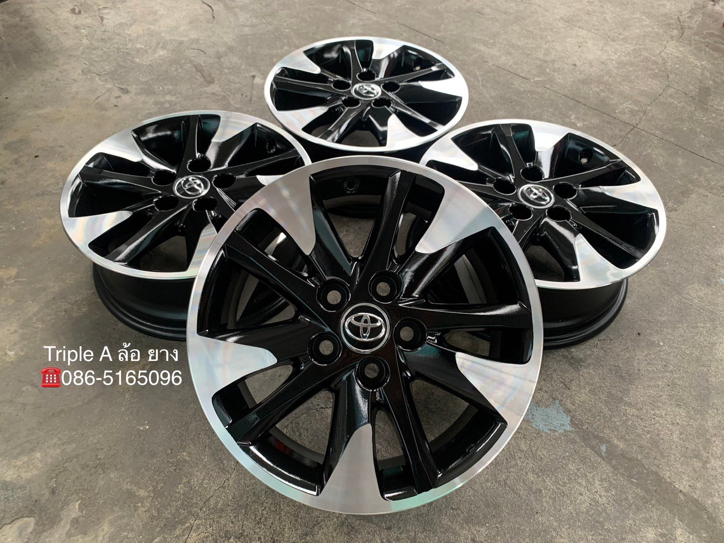 ล้อแม็ก 5รู114 Toyota INNOVA ขอบ 16 ดำหน้าเงา ใส่กับ Revo Vigo Camry Innova ได้เลย