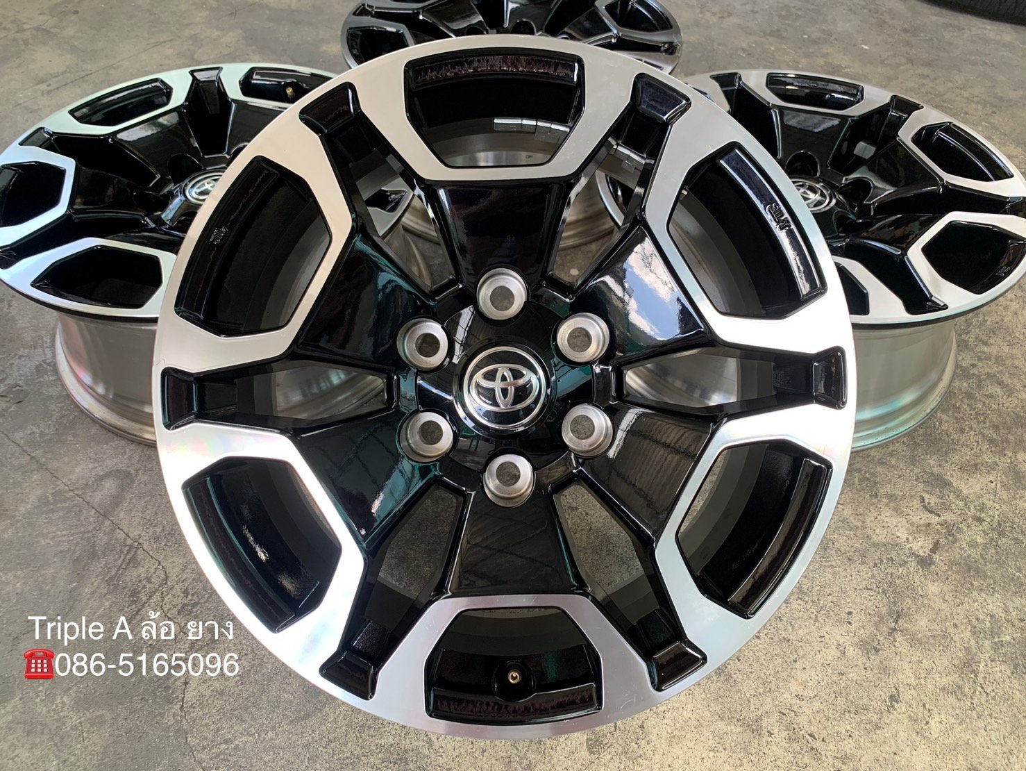 ล้อแม็ก Toyota Revo รุ่นใหม่ล่าสุด ขอบ 18 ดำหน้าเงา ใส่กับ Toyota Fortuner, Revo, Vigo 6รู139 ได้เลย