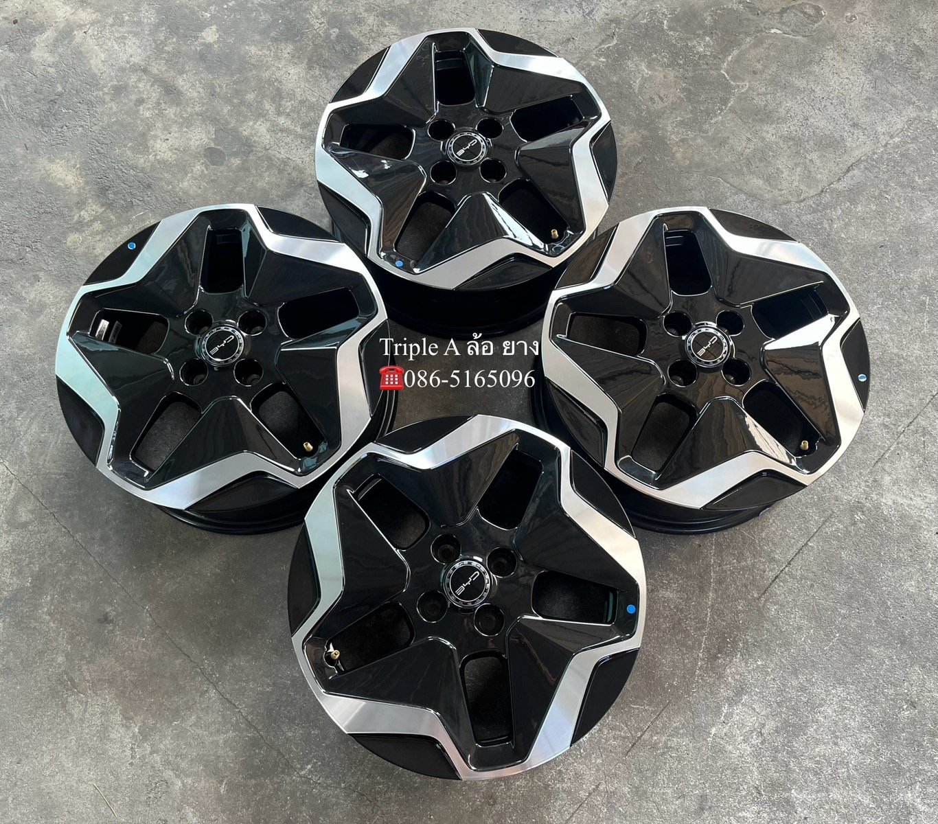 ล้อแม็กป้ายแดง 4รู100 BYD รุ่นใหม่ล่าสุด ขอบ 16 ดำหน้าเงา ล้อแม็กป้ายแดง 4รู100 BYD รุ่นใหม่ล่าสุด ขอบ 16 ดำหน้าเงา