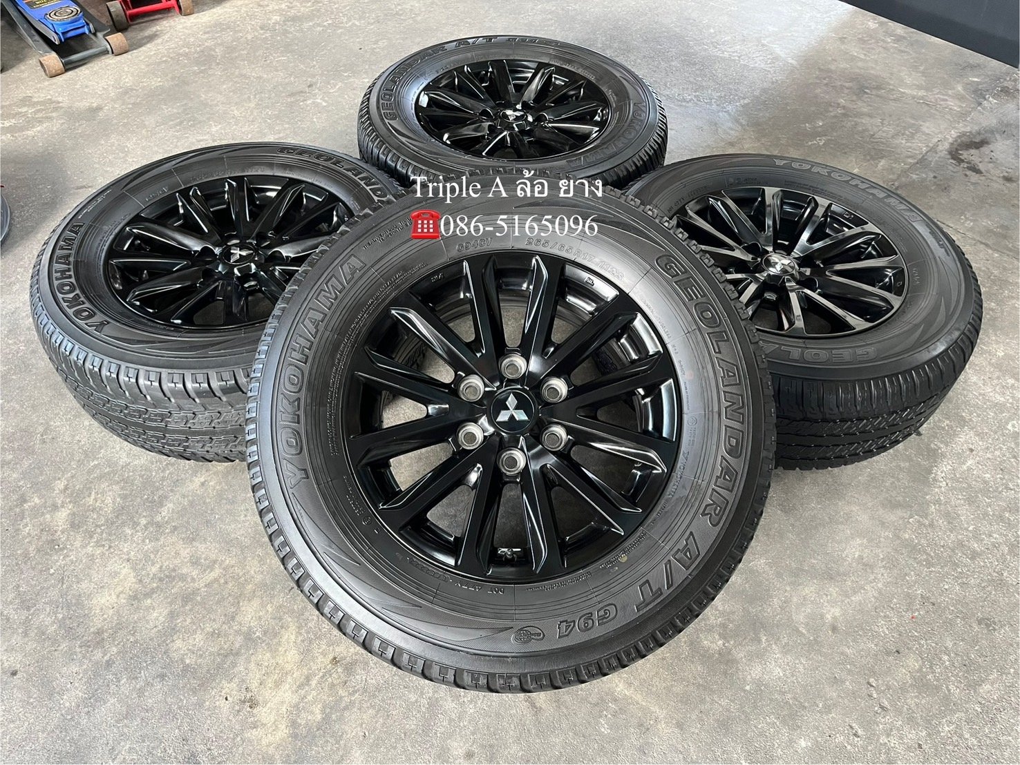 ล้อแม็ก Mitsu Triton Plus ขอบ 17 สีดำ แถมยาง 265-65-17 Yokohama ปี 22