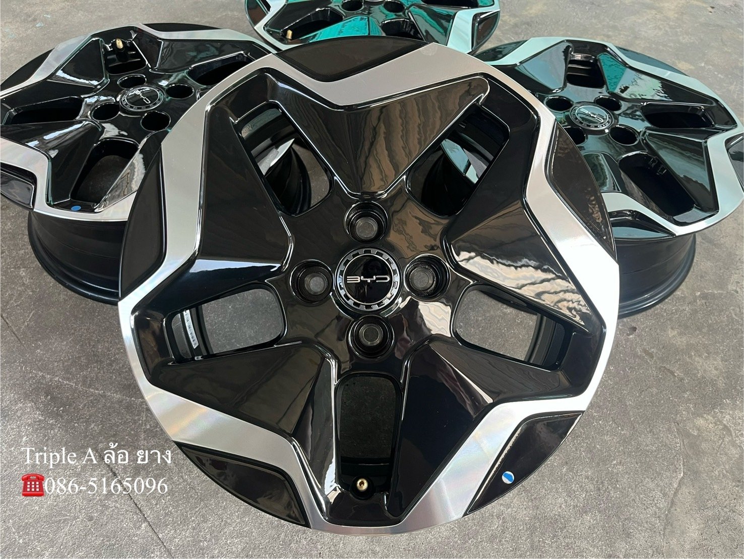 ล้อแม็กป้ายแดง 4รู100 BYD รุ่นใหม่ล่าสุด ขอบ 16 ดำหน้าเงา ล้อแม็กป้ายแดง 4รู100 BYD รุ่นใหม่ล่าสุด ขอบ 16 ดำหน้าเงา