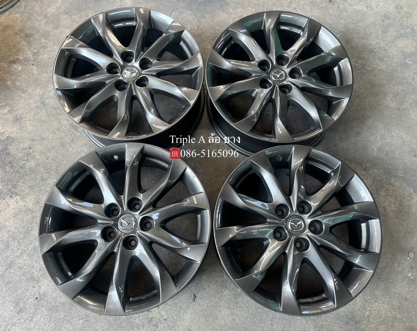 ล้อแม็ก 5รู114 Mazda 3 ขอบ 18 สีเทากัน สวยกริ๊บ ล้อแม็ก 5รู114 Mazda 3 ขอบ 18 สีเทากัน สวยกริ๊บ