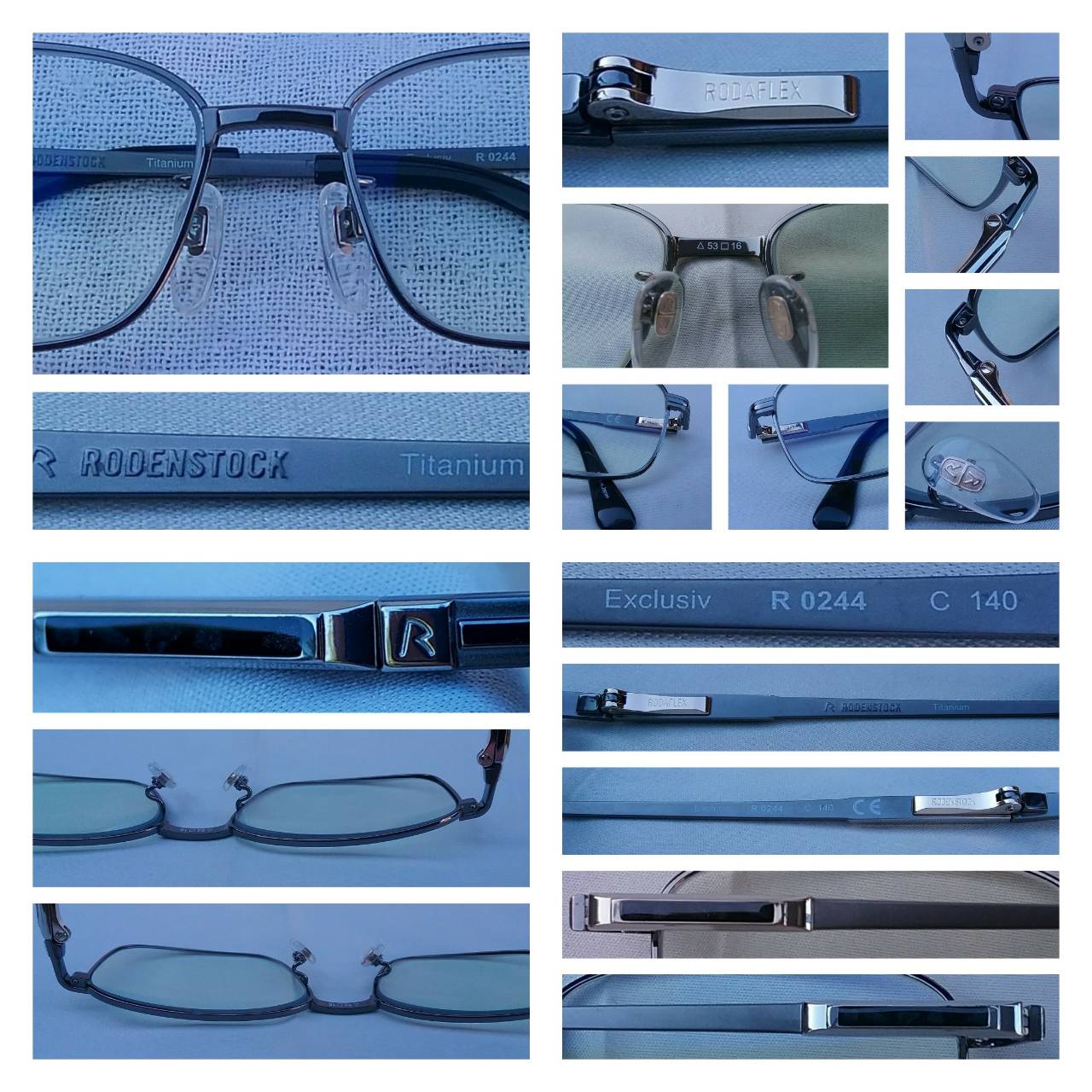 แว่นสายตาเทพเจ้าของชาวเยอรมัน โรเดนสต็อค ไททาเนียมบริสุทธิ์ เอ็กซ์คลูซีฟ ซีรีส์ โบนัสพิเศษ เลนส์ บลู โพรเทค มัลติโค้ท ใสปิ๊ง ค่าสายตาบวก175 ป้องกันแสงสีฟ้าที่เป็นอันตรายได้อย่างสมบูรณ์แบบ บานพับสปริง โรดาเฟล็กซ์ ลิขสิทธิ์ผู้เดียวของโรเดนสต็อค ขนาดมาตรฐาน 138mm Authentic RODENSTOCK handmade in Japan