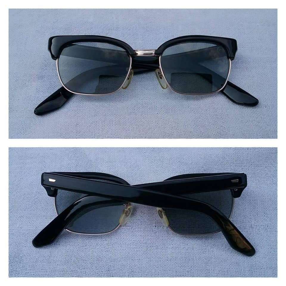 แว่นตาทองโกลด์ฟิลด์ 12K ล้ำค่า สัดส่วนทองคำบริสุทธิ์ 50% 'เอ-น่อน' เจแปนิสแฮนด์เมดทศวรรษ 1960's สภาพเทพ/เก่าเก็บ/งามกริ๊บ โมเดลคลาสสิค 'สี่เหลี่ยม-โบรว์ไลน์-นายกสโมสร' เลนส์กระจกคริสตัล หายาก 'สีเทาท้องฟ้า' มองเห็นดวงตาผูสวมใส่ Vintage ENON OPTICAL handmade in the 1960's in Japan