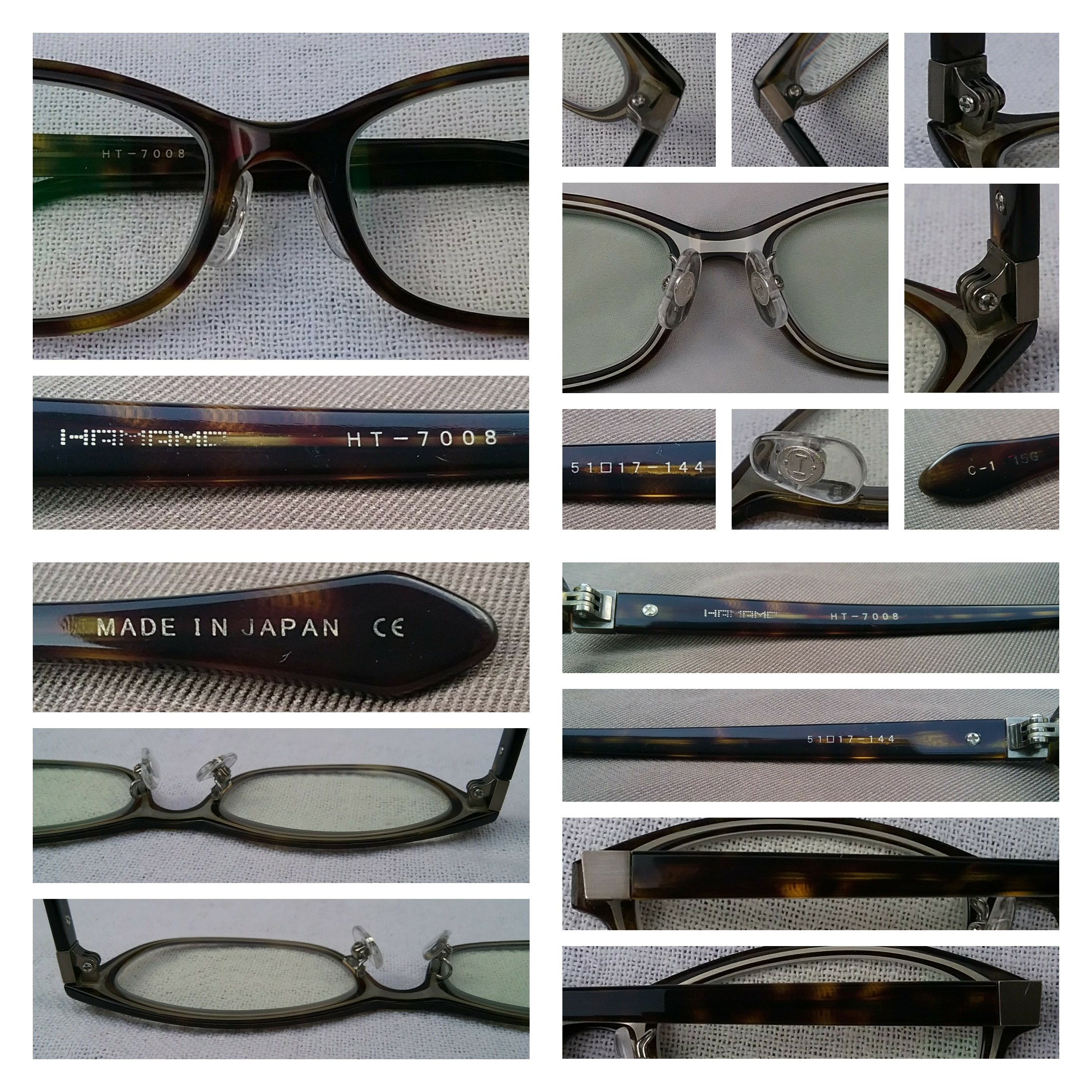 แว่นตายอดฝีมือจากเมืองซาบาเอะ - ราชธานีแห่งแว่นตาของญี่ปุ่น  กรอบ 'อะซีเทต อนุพันธุ์เส้นใยฝ้าย ลายกระ' ฝังแผ่นโลหะ 'ไททาเนียมบริสุทธิ์'  ☆☆☆ โบนัสพิเศษ : เลนส์ บลู โพรเทค มัลติโค้ท ใสปิ๊ง ค่าสายตา +150  ป้องกันแสงสีฟ้า (Blue Protect)   Authentic HAMAMOTO handmade in the 2010's in Sabae, Japan