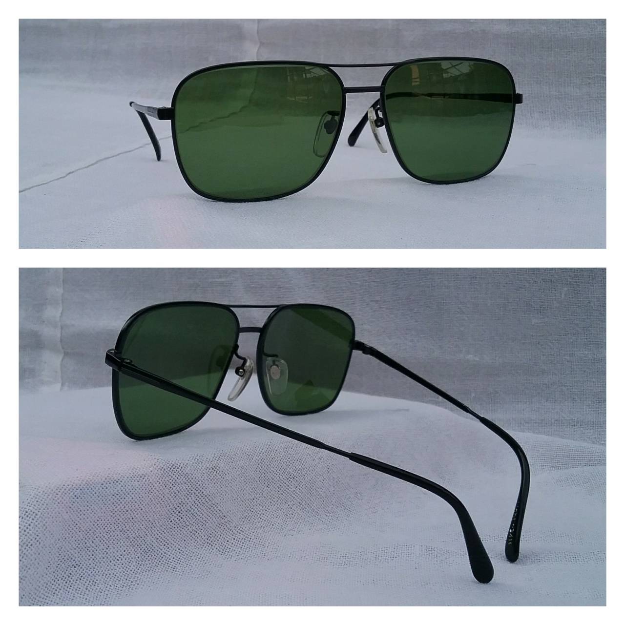 แว่นตาระดับไฮ-เอนด์ของประเทศญี่ปุ่น ไททาเนียมบริสุทธิ์-สิงห์ดำ 'ลิชต์' เจแปนิสแฮนด์เมดทศวรรษ 2000's โมเดลคลาสสิค 'สี่เหลี่ยม-นักบิน' เลนส์กระจกคริสตัล 'สีเขียวใบสน' (Pine Green) ขนาดมาตรฐาน 140mm สภาพเทพ/เก่าเก็บ/งามกริ๊บ! Vintage LICHT handmade in Japan