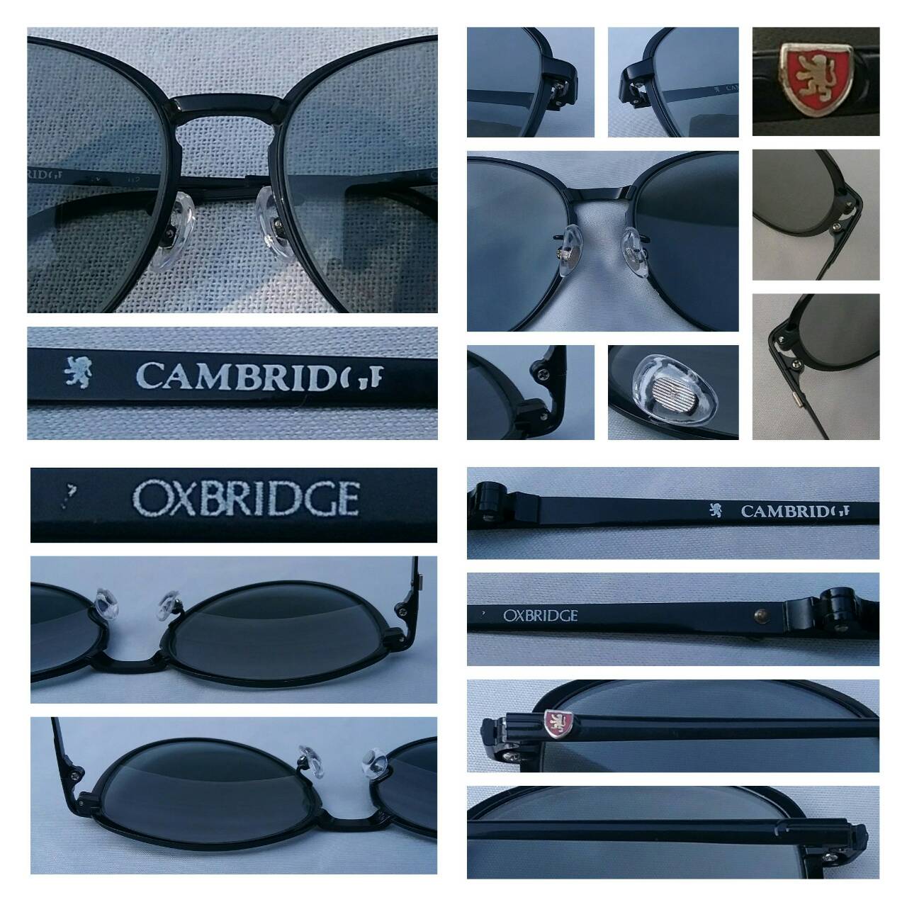 แว่นตาปัญญาชนอังกฤษ 'เคมบริดจ์ ยูนิเวอร์ซิตี้'  วินเทจทศวรรษ 1990's  โมเดลอาร์ติสท์ 'หยดน้ำ - แพนโต้ - ใหญ่ - ราชสีห์ดำ - จอห์น เลนนอน' ☆☆☆ เลนส์กระจกคริสตัล หายาก 'สีเทาควันไฟ'  Vintage CAMBRIDGE UNIV. handmade in the 1990's in Japan