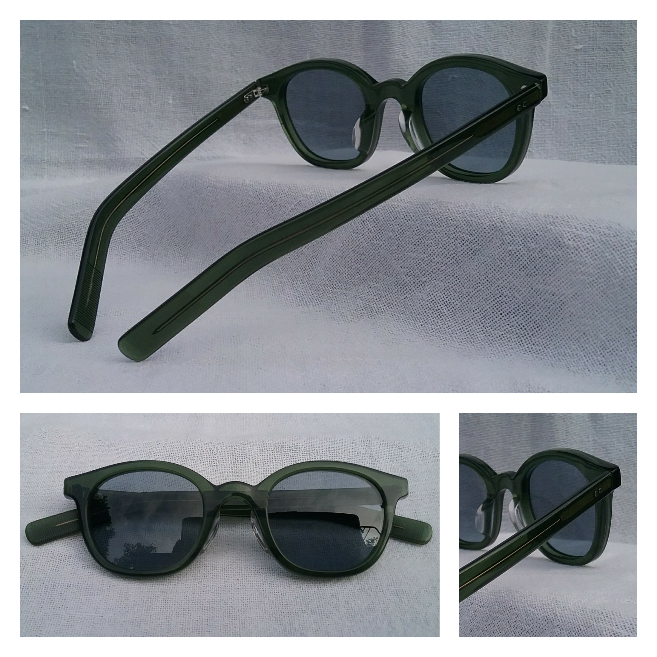 แว่นตาหัตถศิลป์ญี่ปุ่นเกรดพรีเมียม เก่าเก็บทศวรรษ 2010 ราคานักศึกษา กรอบอะซีเทต-โปร่งแสง-สีเขียวนายพราน-Hunter Green ประดับหมุดโลหะสีเงิน 4 ตำแหน่ง แป้นจมูก-ยกสูงสำหรับคนเอเชีย ปลายขาออกแบบกันลื่น เลนส์กระจกคริสตัล สีเทาท้องฟ้า มองเห็นดวงตาผู้สวมใส่ Authentic JAPANESE EYEGLASSES handcrafted in Japan แว่นตาหัตถศิลป์ญี่ปุ่นเกรดพรีเมียม เก่าเก็บทศวรรษ 2010 ราคานักศึกษา กรอบอะซีเทต-โปร่งแสง-สีเขียวนายพราน-Hunter Green ประดับหมุดโลหะสีเงิน 4 ตำแหน่ง แป้นจมูก-ยกสูงสำหรับคนเอเชีย ปลายขาออกแบบกันลื่น เลนส์กระจกคริสตัล สีเทาท้องฟ้า มองเห็นดวงตาผู้สวมใส่ Authentic JAPANESE EYEGLASSES handcrafted in Japan