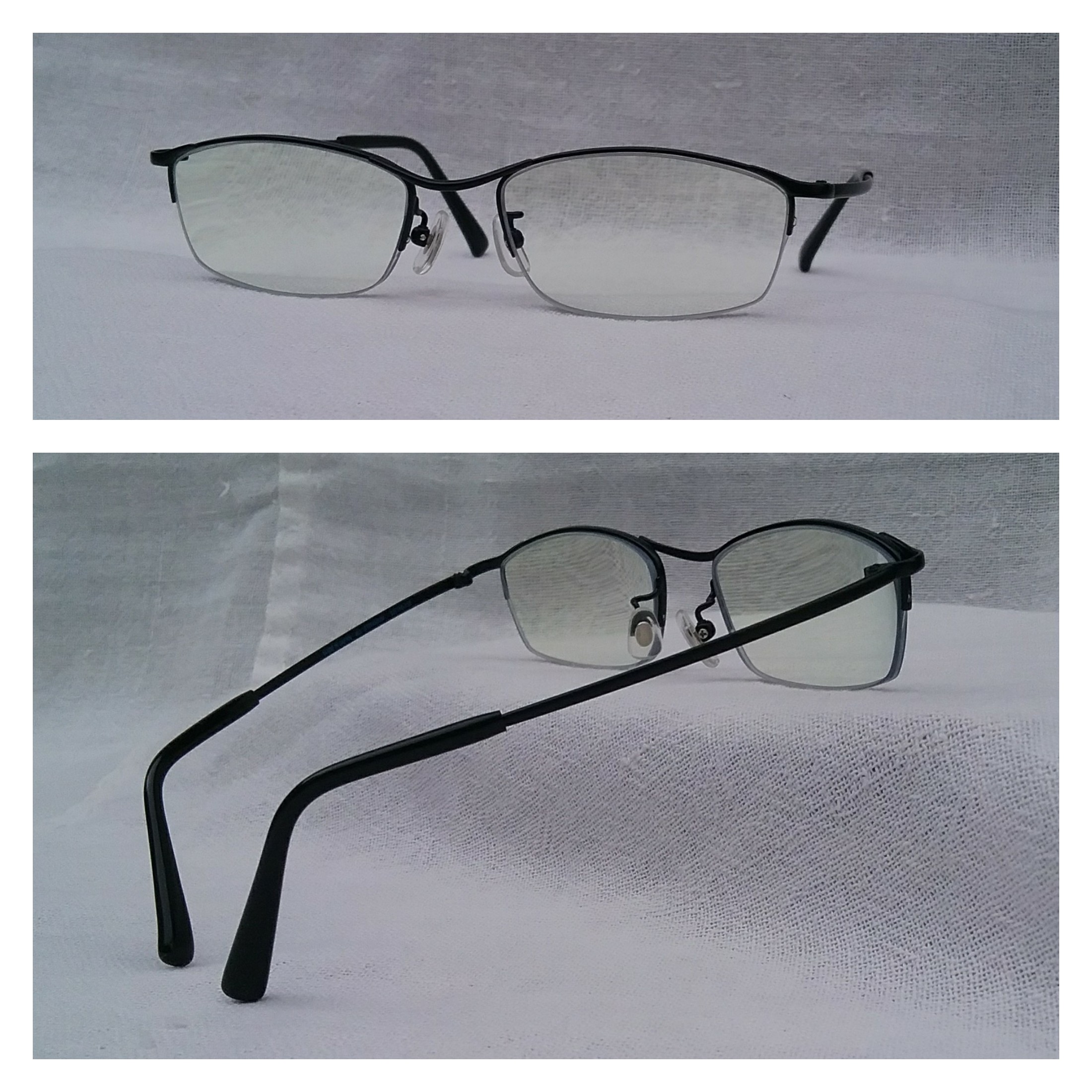 แว่นสายตาระดับพรีเมียมจากประเทศญี่ปุ่น  สมาร์ทฟิต  กรอบไททาเนียมบริสุทธิ์-สิงห์ดำ โมเดล สี่เหลี่ยมผืนผ้า-คลาสสิค โบนัสพิเศษ เลนส์ บลู โพรเทค มัลติโค้ท ใสปิ๊ง ค่าสายตายาวบวก 250 ป้องกันแสงสีฟ้าที่เป็นอันตรายได้อย่างสมบูรณ์แบบ  Authentic SMART FIT handmade in the 2010s in Japan