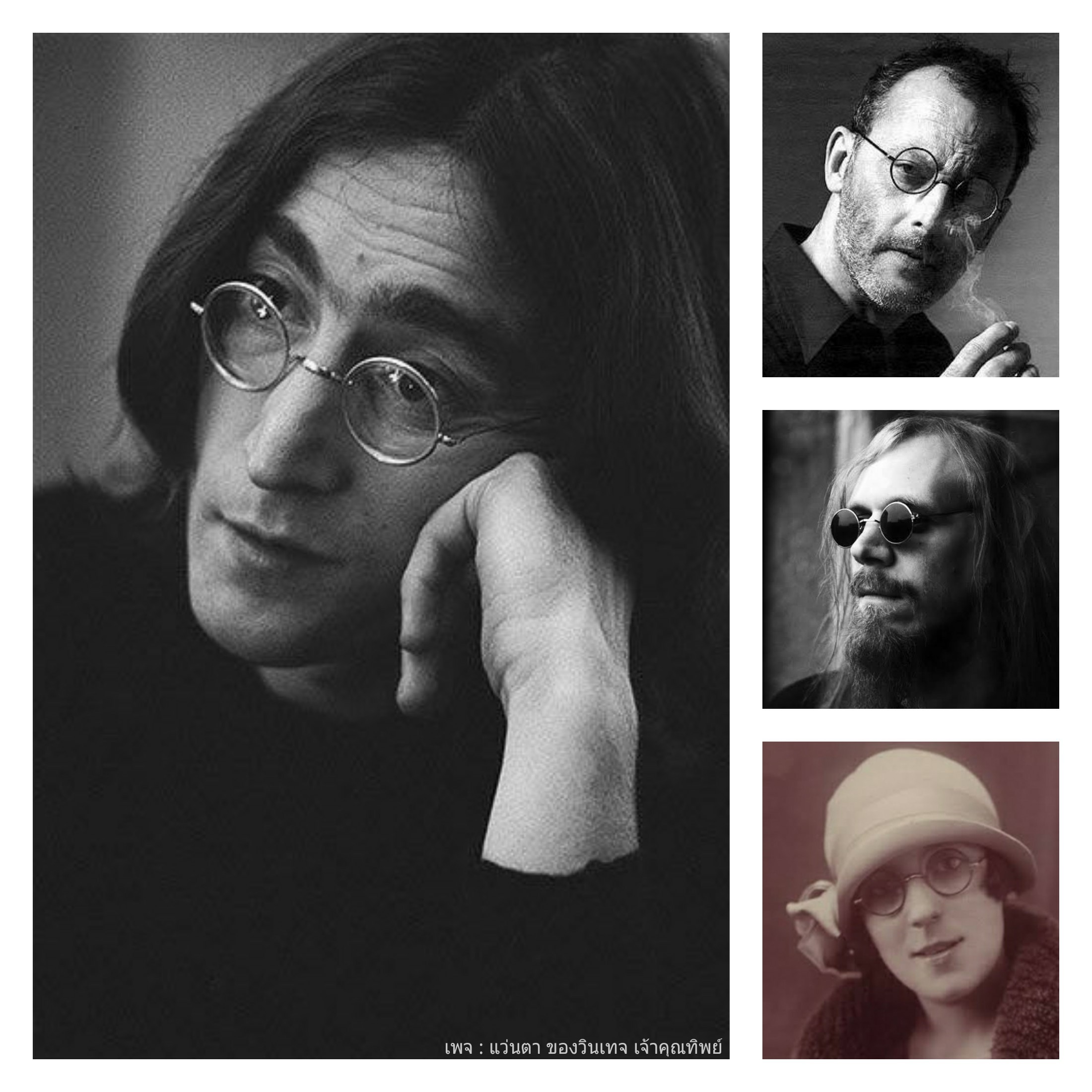 แว่นตาอาร์ติสท์-หยดน้ำ-วงกลมเล็ก-จอห์น เลนนอน บีซี โดย เรด ไททาเนียม มือหนึ่ง สต็อกเก่าประเทศญี่ปุ่นทศวรรษ 1990 กรอบไททาเนียมบริสุทธิ์-สิงห์ดำ หายาก เลนส์กระจกคริสตัล สีกากี-สว่าง ขนาดมาตรฐานโมเดลนี้ 127mm Vintage BC by RED TITANIUM handmade in the 1990s in Japan