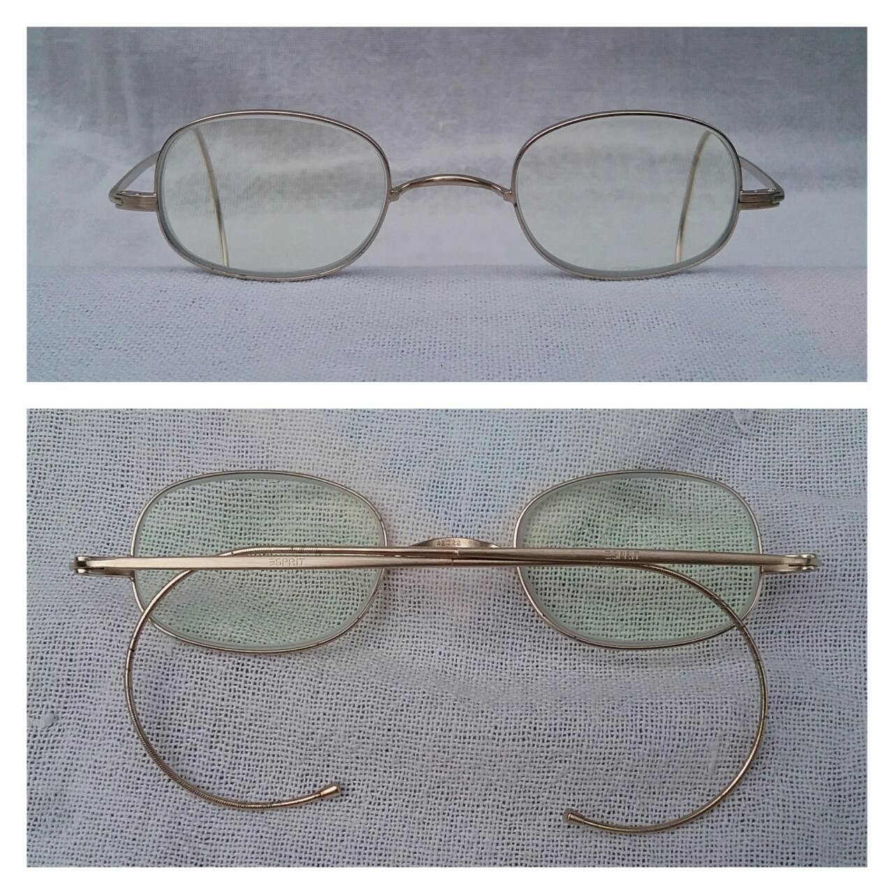 แว่นสายตาอเมริกันทศวรรษ 1990's ***โบนัสพิเศษ : เลนส์ บลู โพรเทค มัลติโค้ท ใสปิ๊ง ค่าสายตา +200  โมเดลคลาสสิคยุควิกตอเรีย 'สี่เหลี่ยมผืนผ้า - วินด์เซอร์'  สภาพวินเทจใช้งานถนอม !  Vintage ESPRIT handmade in the 1990's in USA