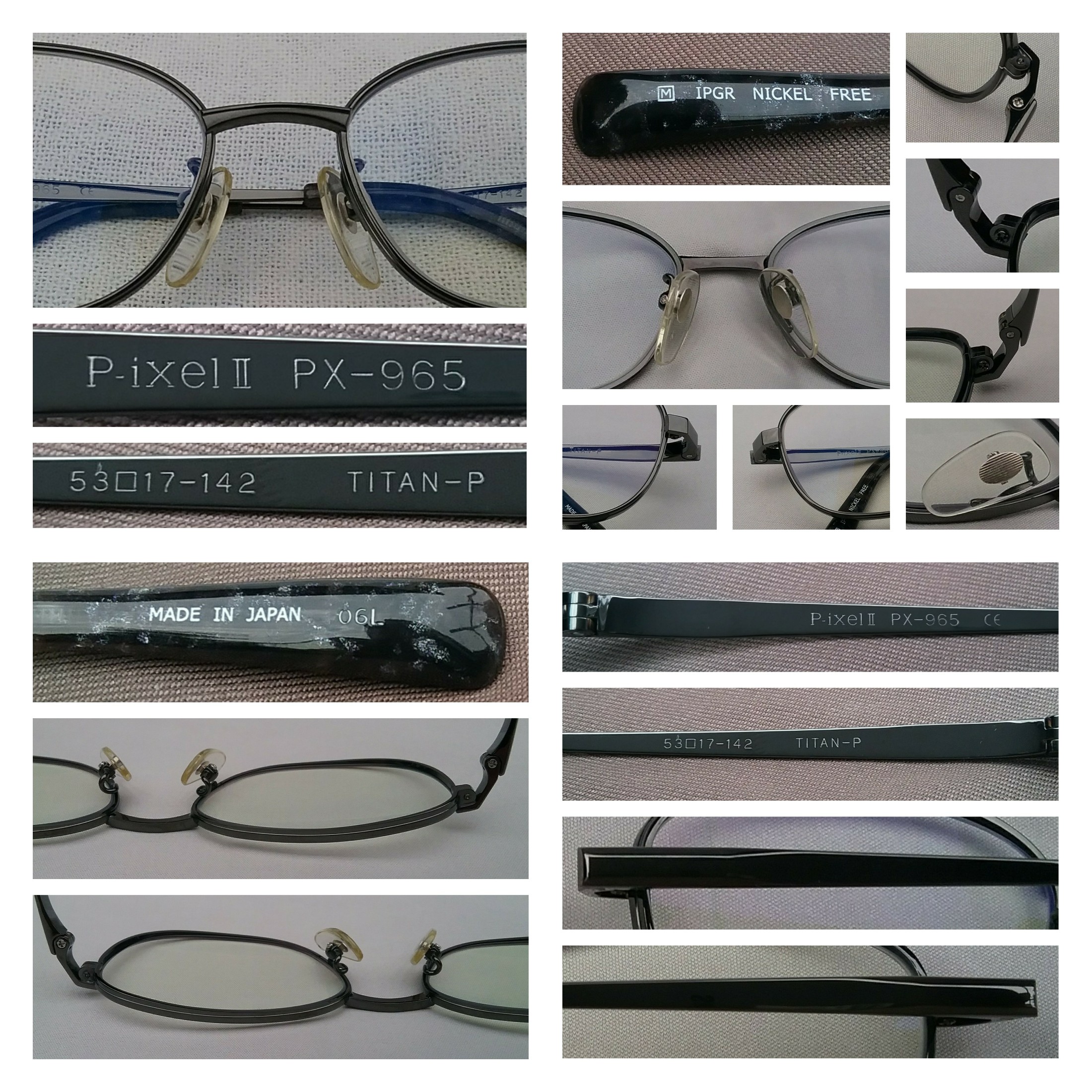 แว่นสายตาเกรดพรีเมียมจากประเทศญี่ปุ่น ทศวรรษ 2020's 'พี-อิกเซล ทู' สภาพเทพ/เก่าเก็บ/ใหม่กริ๊บ! กรอบไททาเนียมบริสุทธิ์ + โบนัสพิเศษ : เลนส์ บลู โพรเทค มัลติโค้ท ใสปิ๊ง ค่าสายตา +150 ป้องกันแสงสีฟ้าที่เป็นอันตรายได้อย่างสมบูรณ์แบบ Authentic P-IXEL II handmade in Japan