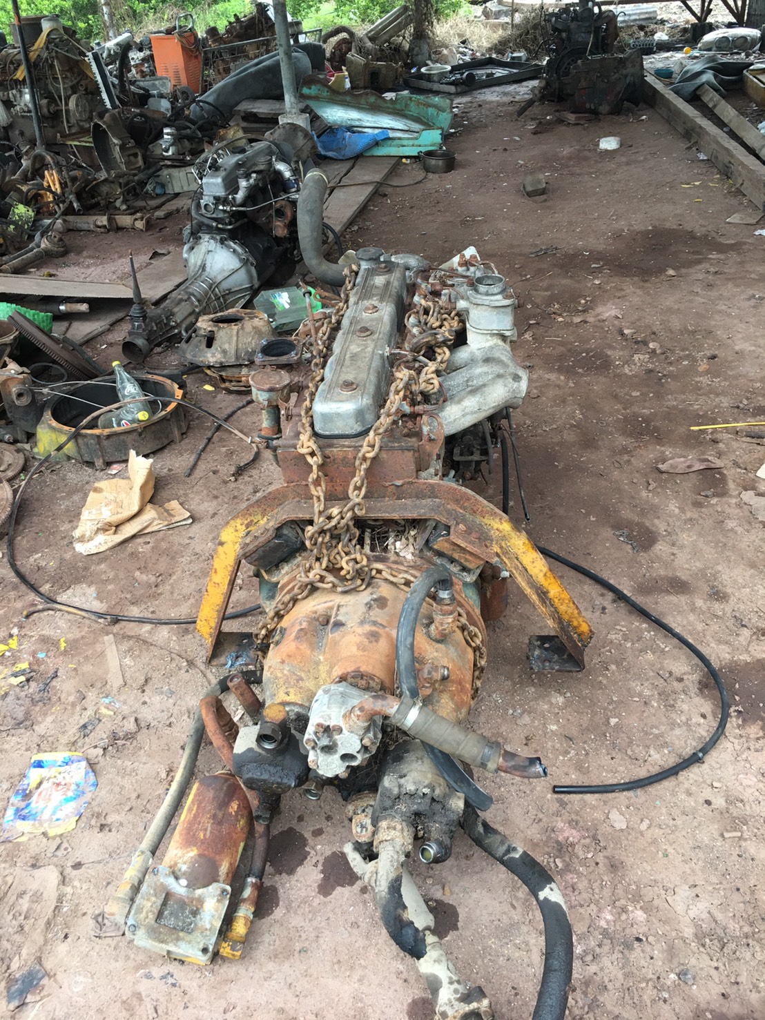 เครื่องISUZU 145แรง6BB1 ยกลงจากรถตักพร้อมใช้งาน38000