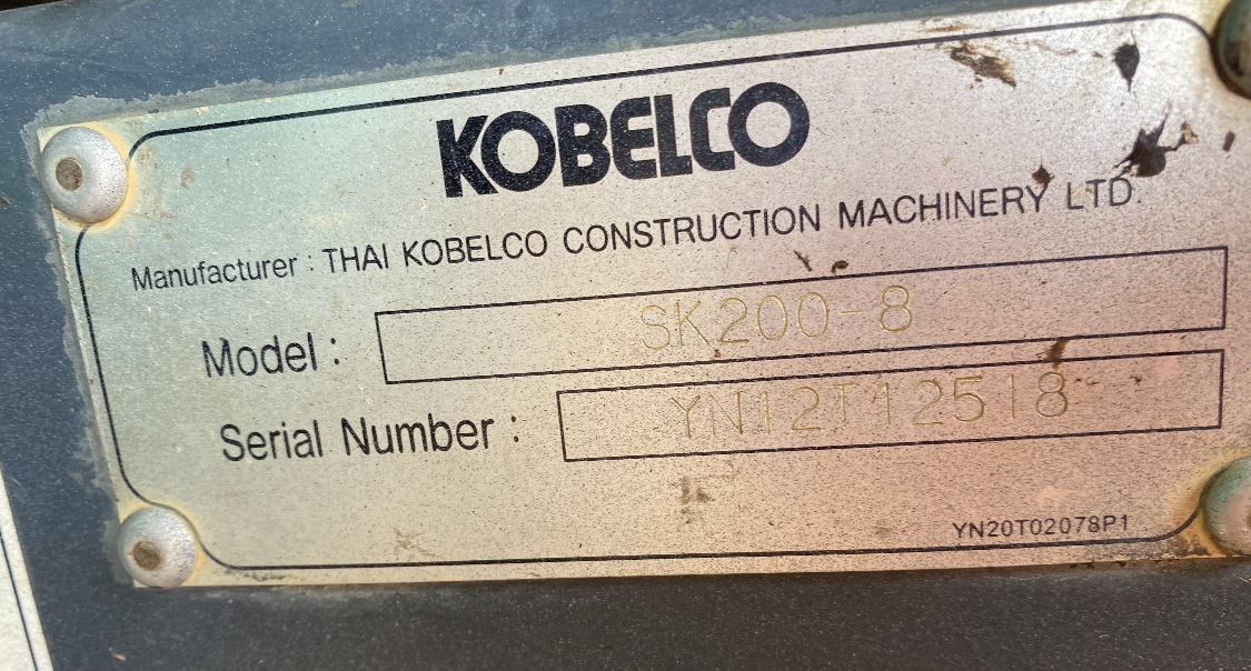 Kobelco Sk200 Mark 8 Yn12 Super Xm เอกสารอินวอยส์ ราคา สองล้านโอค 081-7410515