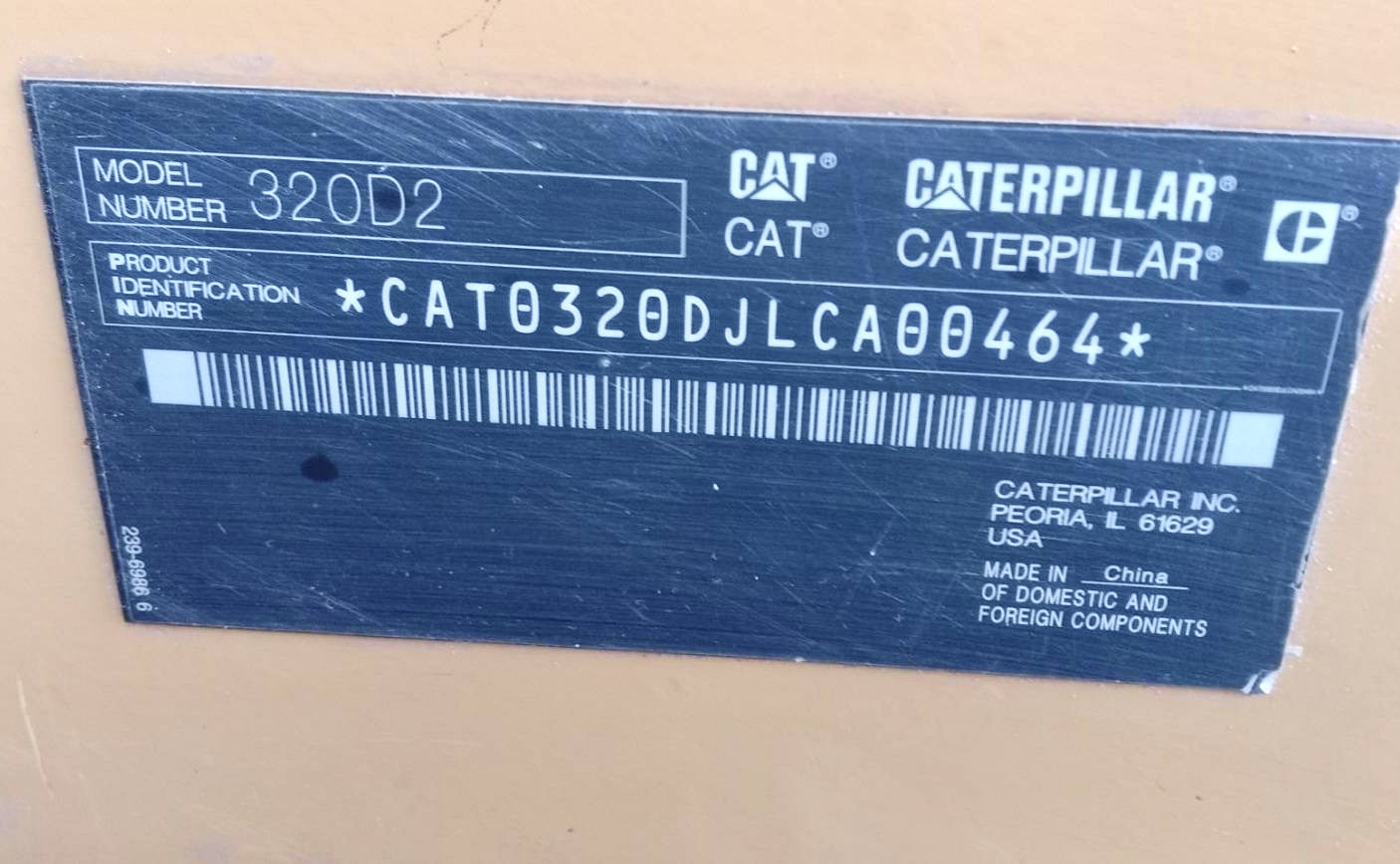 CAT 320D2 เล่มทะเบียน CAT 320D2 เล่มทะเบียน