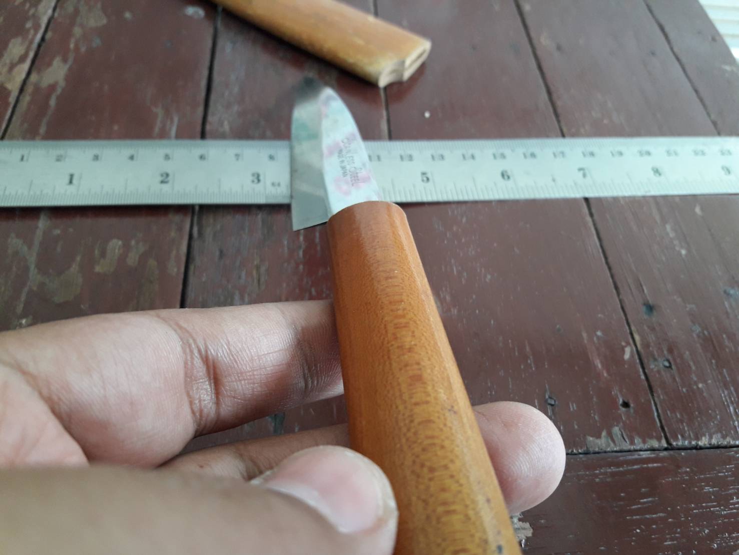 ปลอกไม้ ด้ามไม้สวย ใบเป็น Stainless steel Made in JAPAN มือสองสภาพดี มาจากญี่ปุ่น ตามภาพครับ