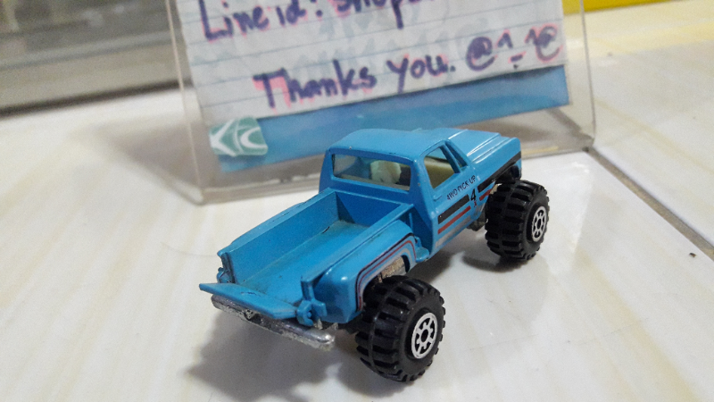 รถเหล็ก Yatming 1 Loose Vehicle No. 1091 4x4 Pick-Up Chevy Truck สีฟ้าสวย งสนเก่าครับ ท้องเล็ก ล้อปกติ