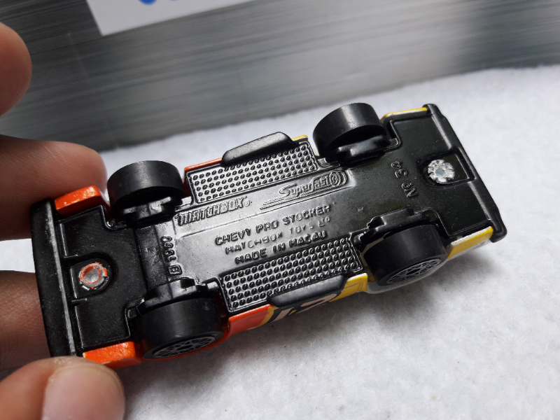 รถเหล็ก MATCHBOX No.34 CHEVY PRO STOCKER ล้อปกติ สภาพดี ท้องเหล็ก MACAU SCALE 1/62 งานสะสม เก่าเก็บค
