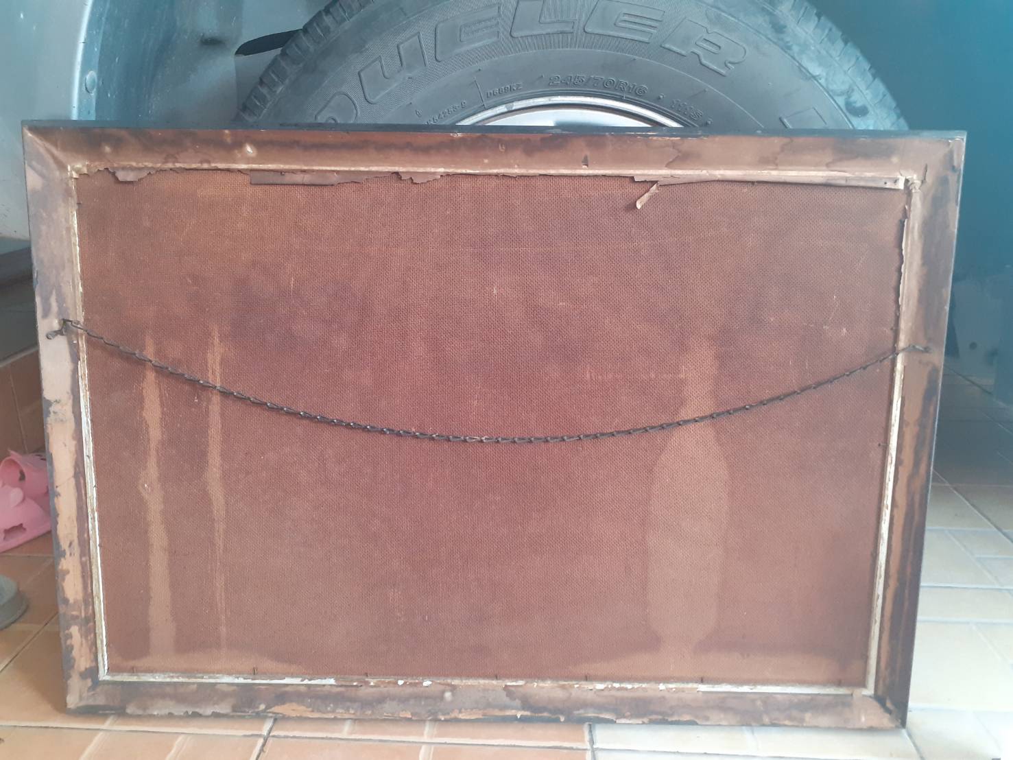 ภาพพิมพ์รูปวิว งานเก่า กรอบเดิมสไตล์วินเทจ  ขนาดกรอบ 55×8ซม. มีริ้วรอยตามกาลเวลา ไม่ขาดค่ะ สภาพยังสมบูรณ์